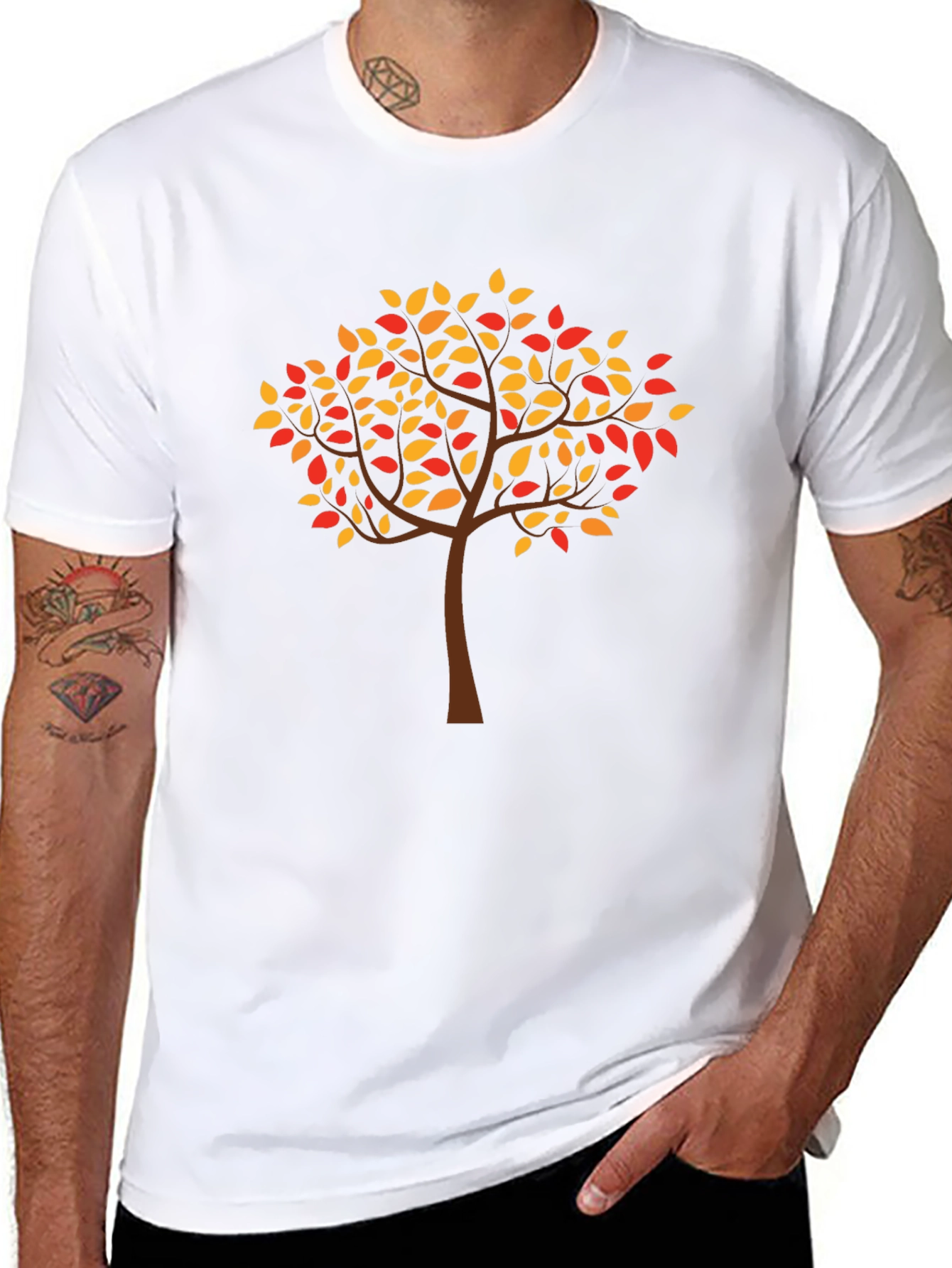 Fall Tree Graphic Tee - Stylish Autumn Design T-Shirt