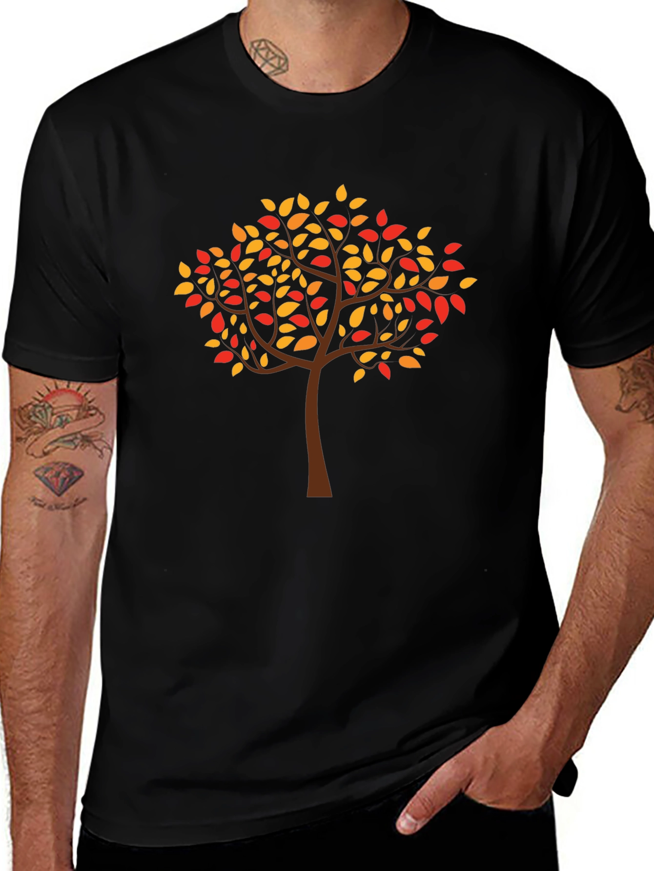 Fall Tree Graphic Tee - Stylish Autumn Design T-Shirt
