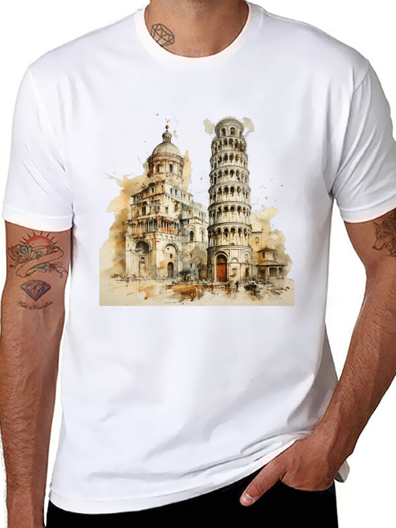 Pisa Tower Graphic Tee - Italy Landmark Shirt