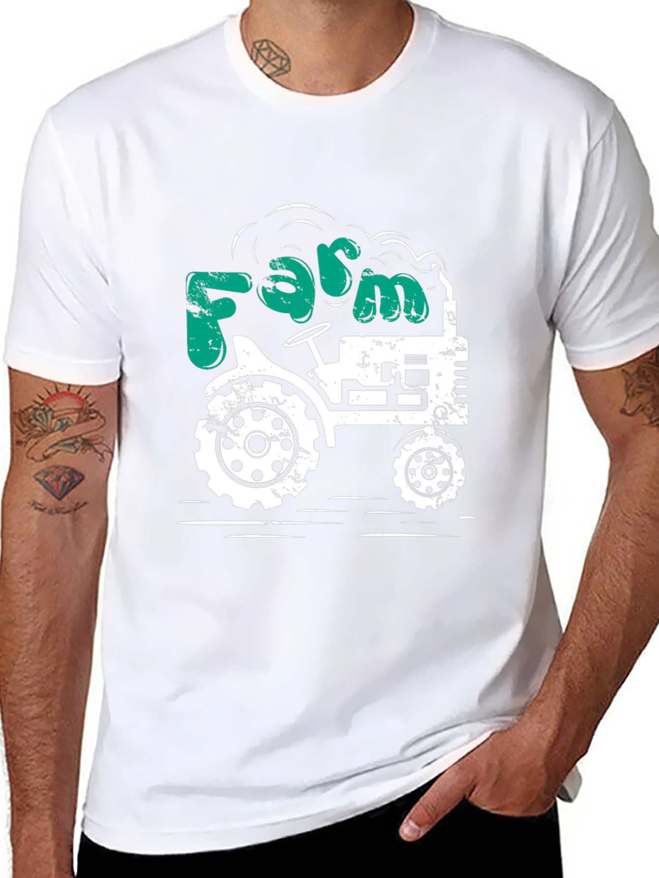Farm Tractor Graphic Tee - Mens Black T-Shirt