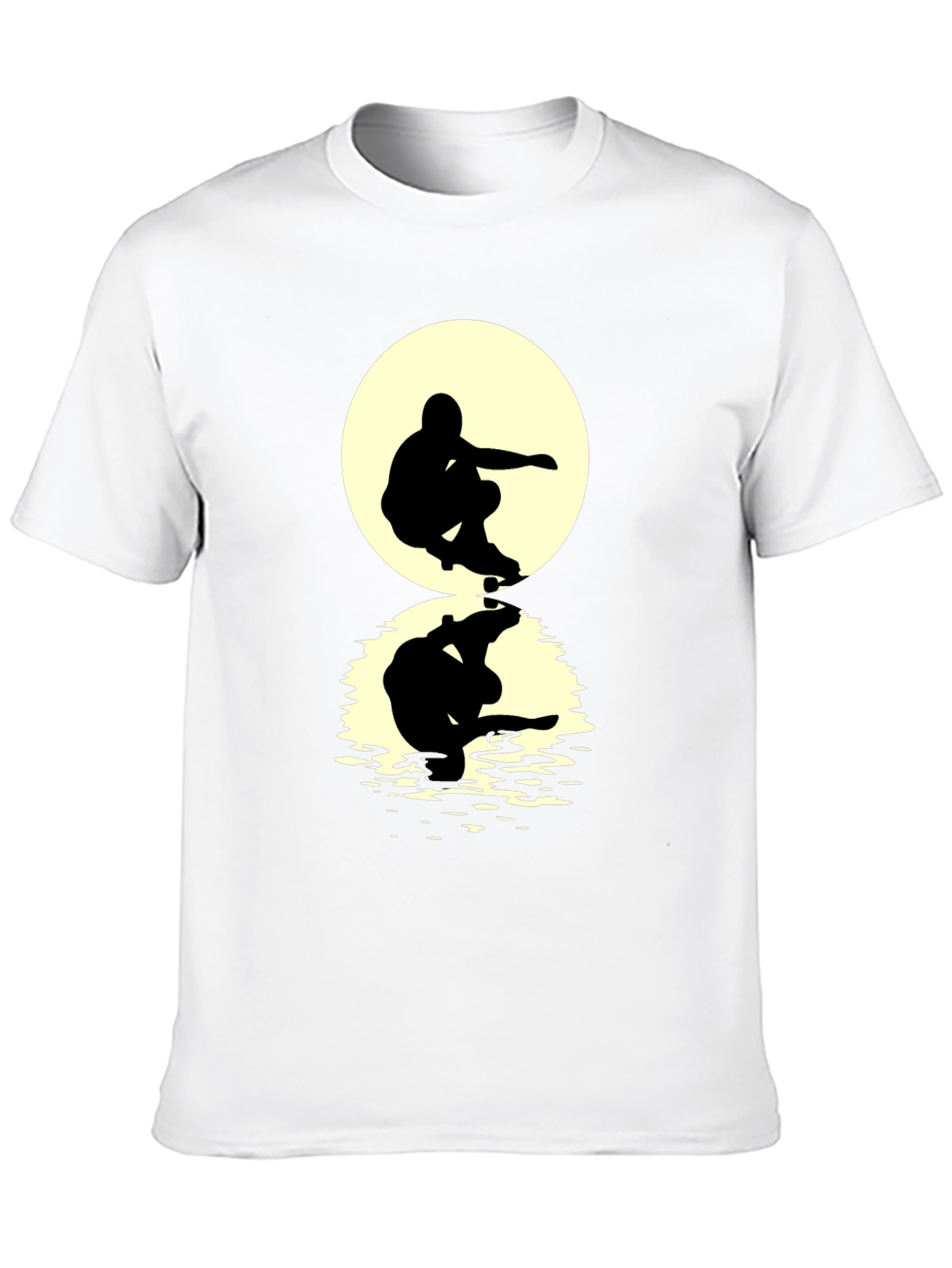 Skateboarder Silhouette T-Shirt - Moon Reflection Design