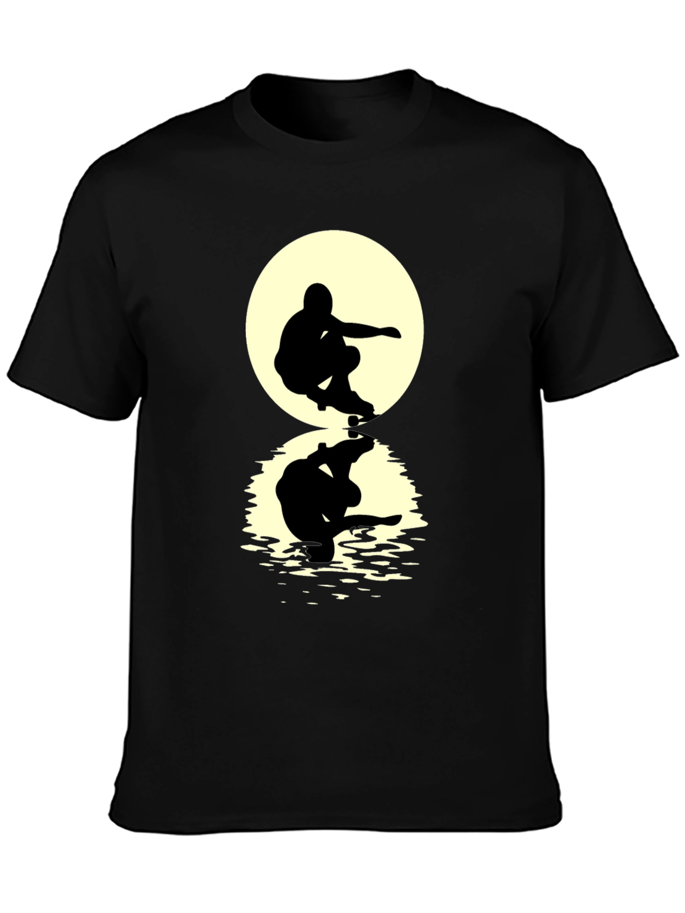 Skateboarder Silhouette T-Shirt - Moon Reflection Design