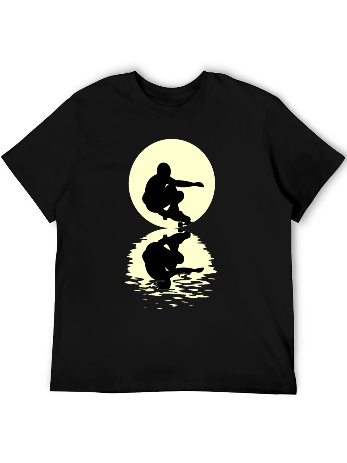 Skateboarder Silhouette T-Shirt - Moon Reflection Design
