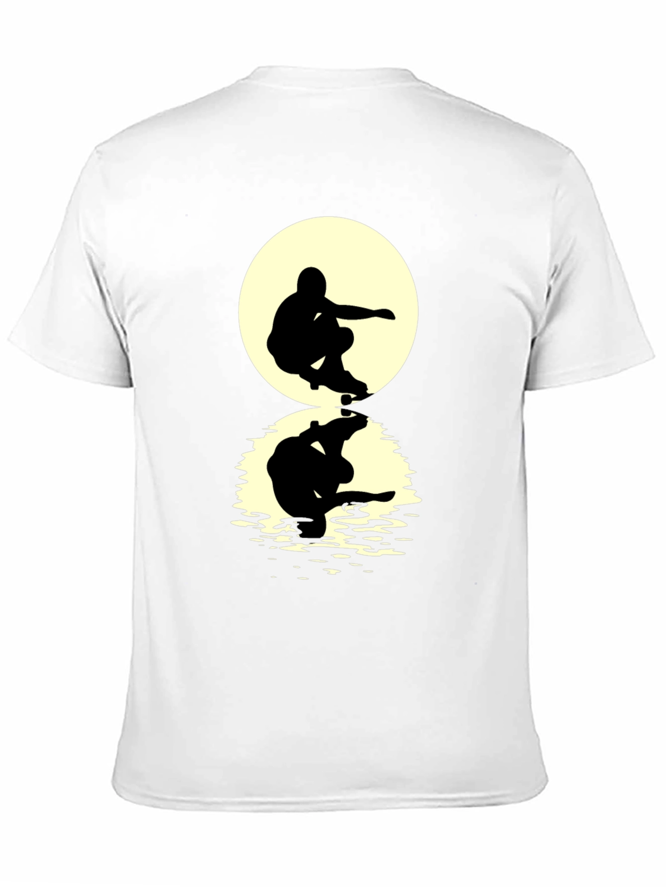 Skateboarder Silhouette T-Shirt - Moon Reflection Design