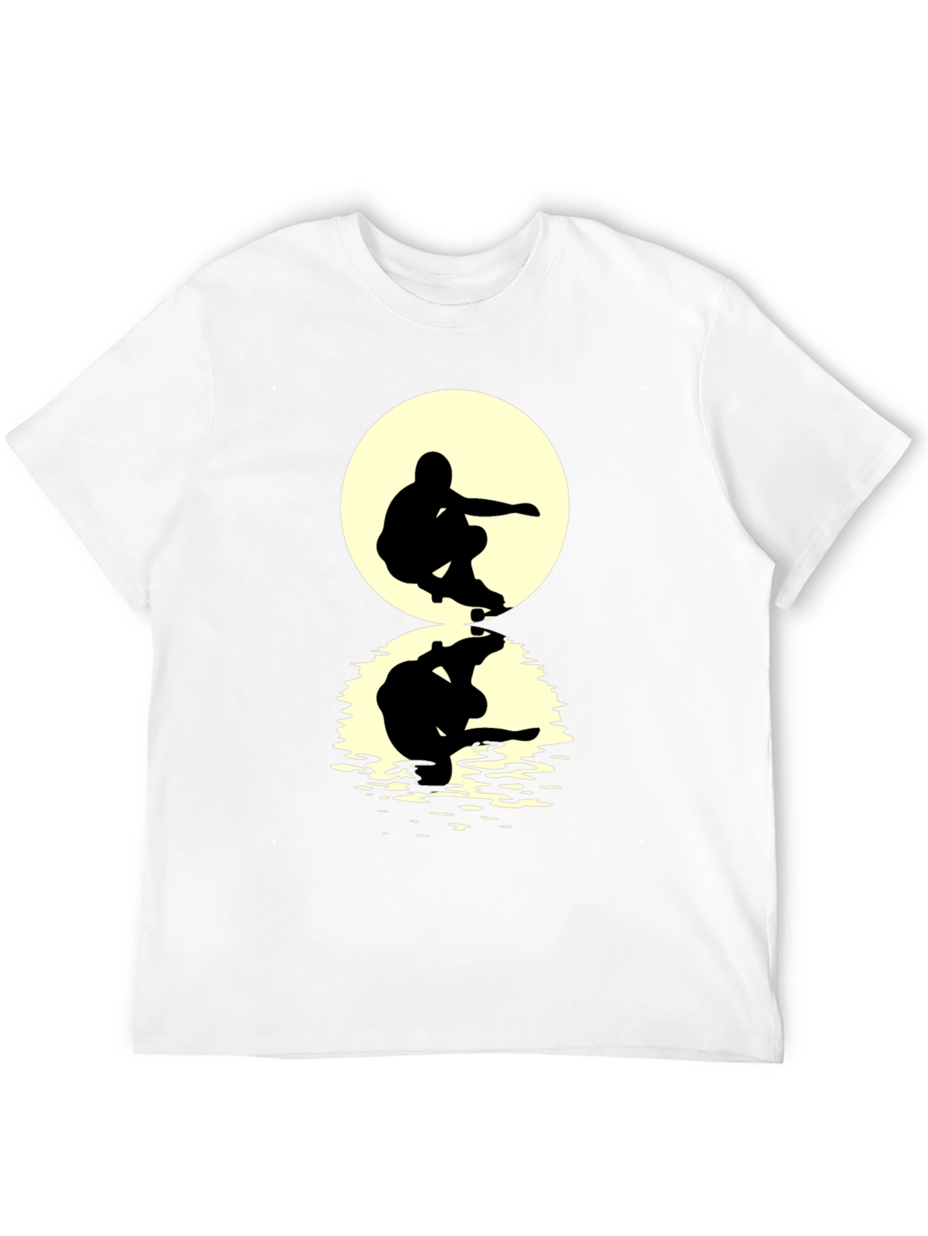 Skateboarder Silhouette T-Shirt - Moon Reflection Design