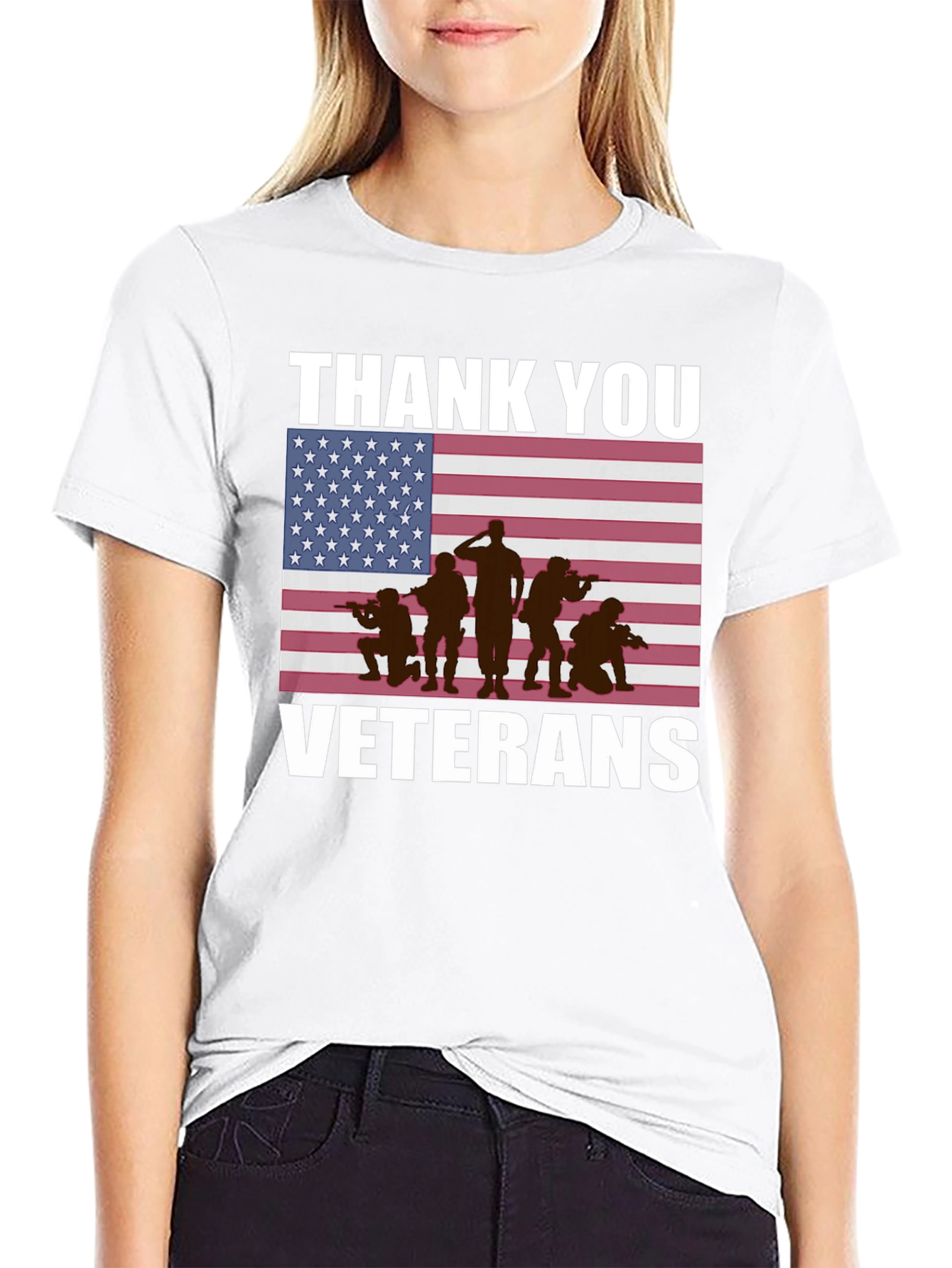 Thank You Veterans T-Shirt - Patriotic American Flag Design