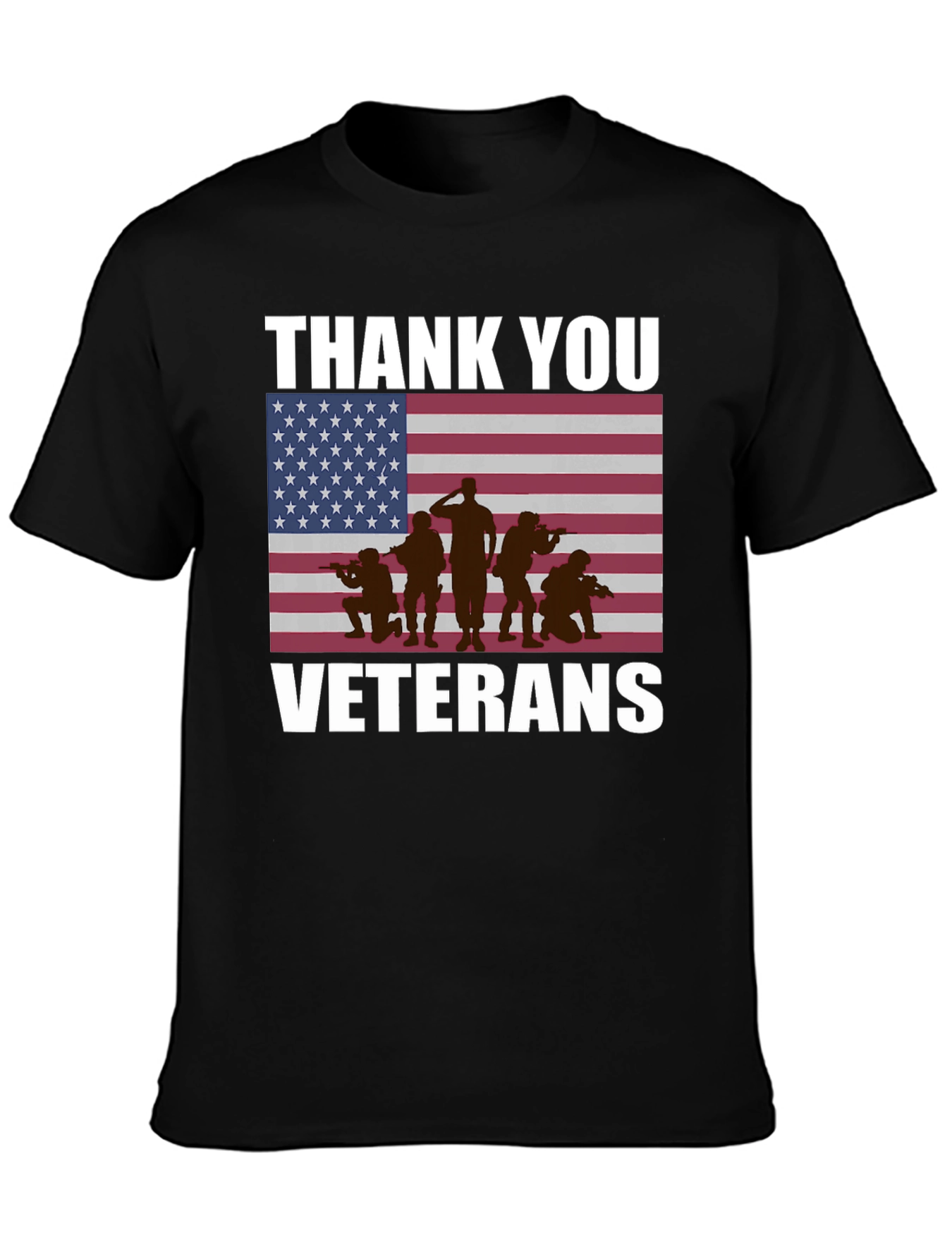Thank You Veterans T-Shirt - Patriotic American Flag Design