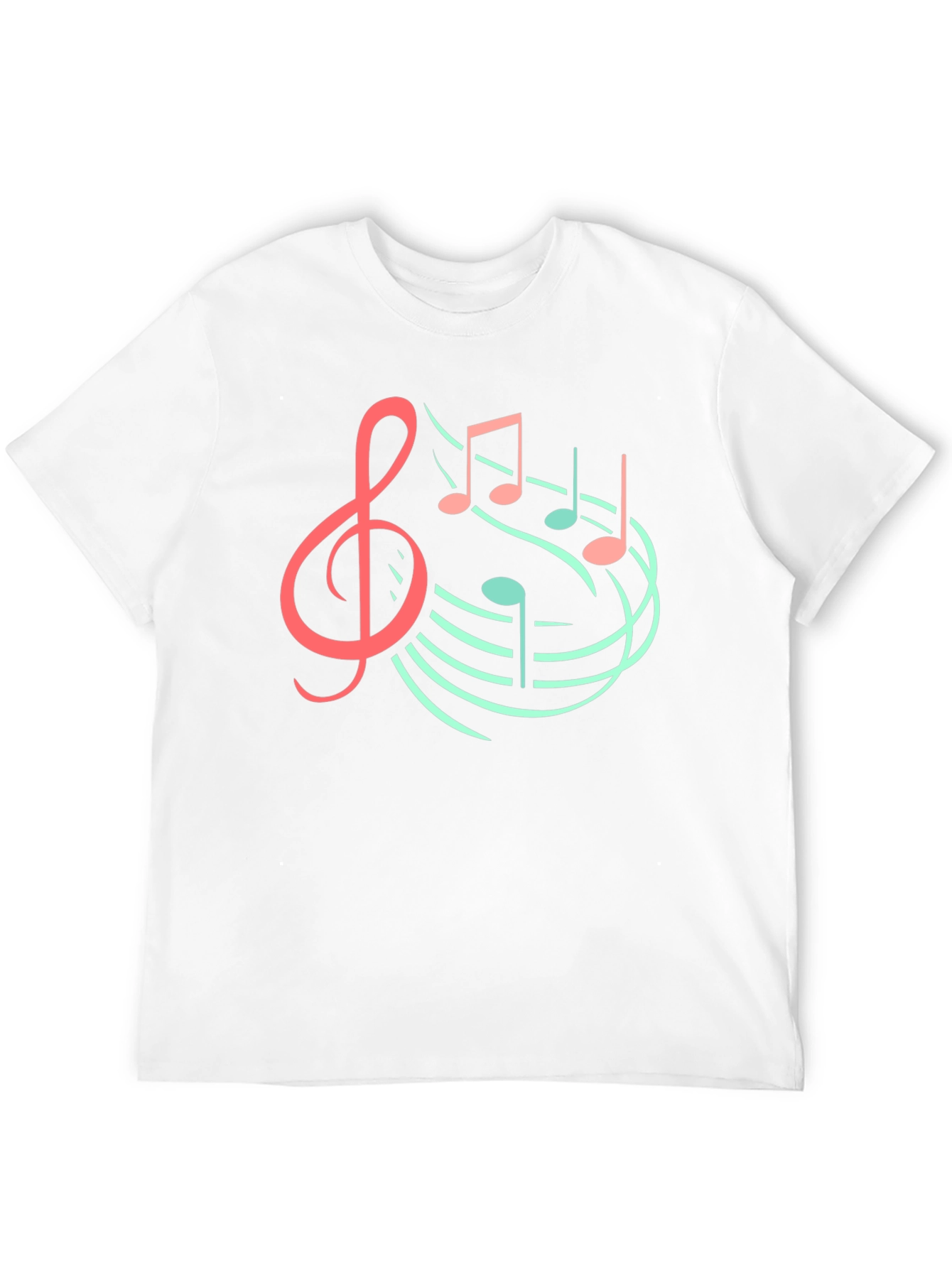 Musical Note Graphic Tee - Black Cotton T-Shirt