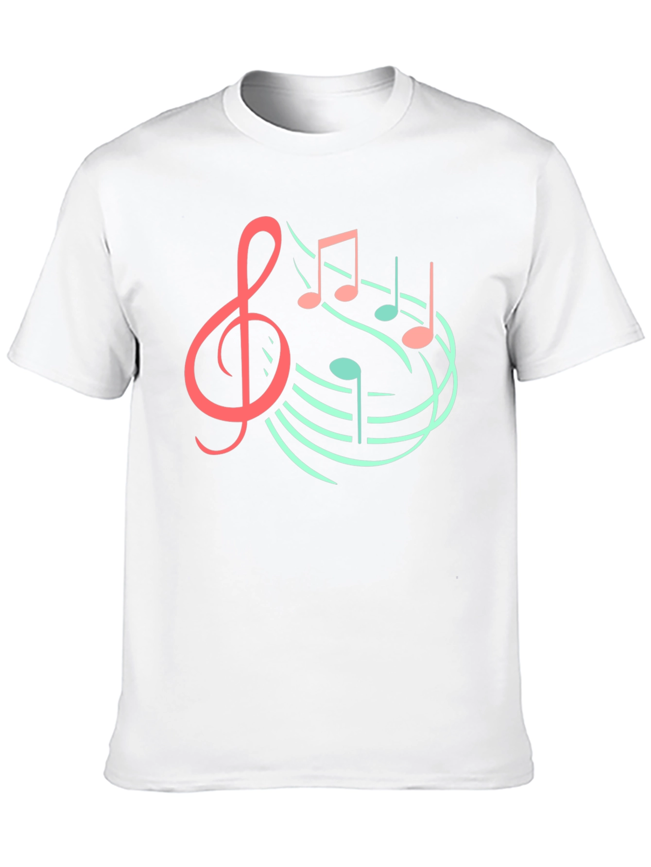 Musical Note Graphic Tee - Black Cotton T-Shirt