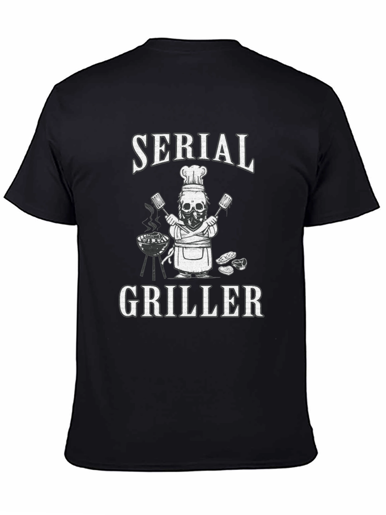 Serial Griller T-Shirt - BBQ Skeleton Chef