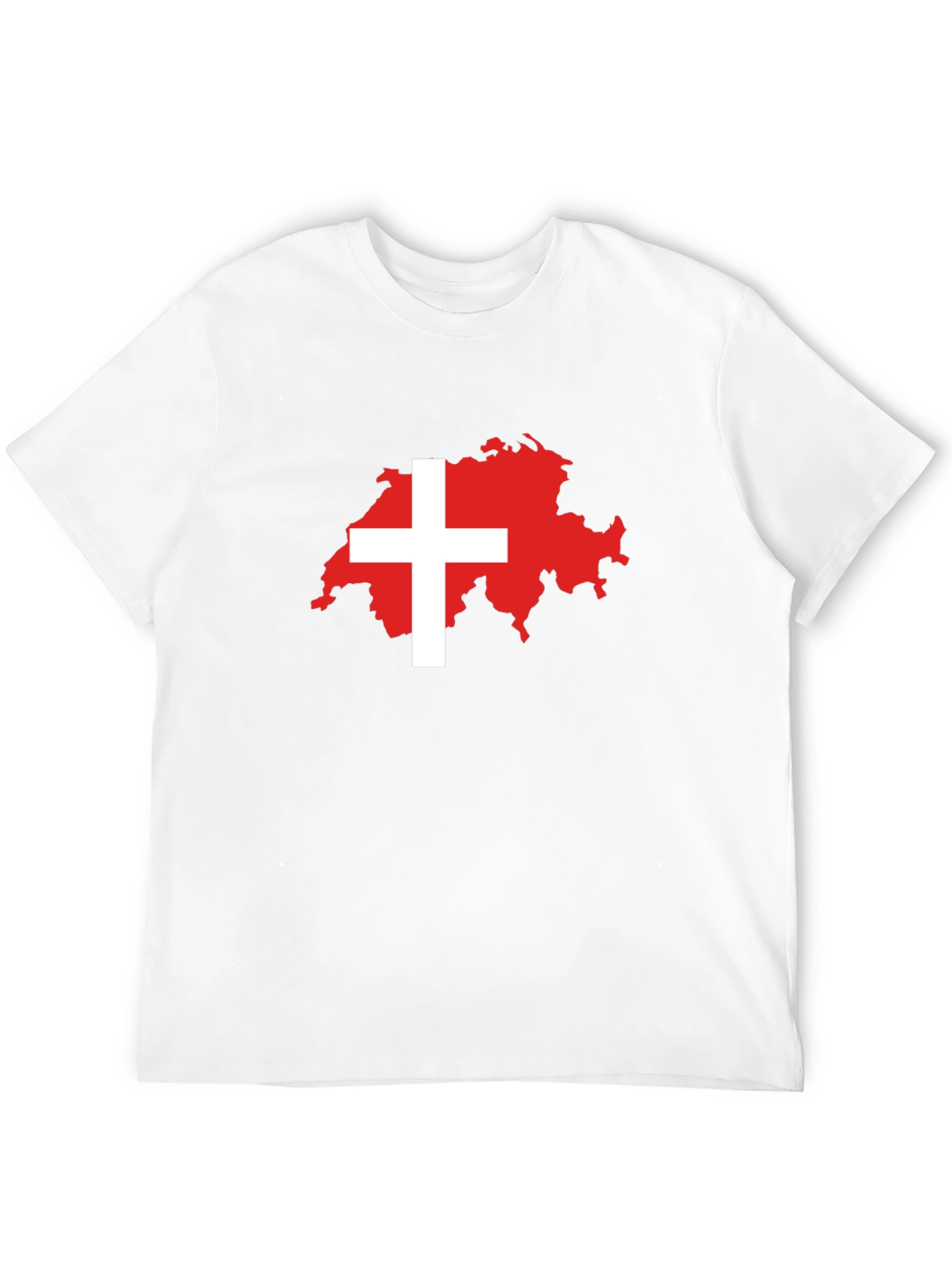Swiss Flag Map Black T-Shirt