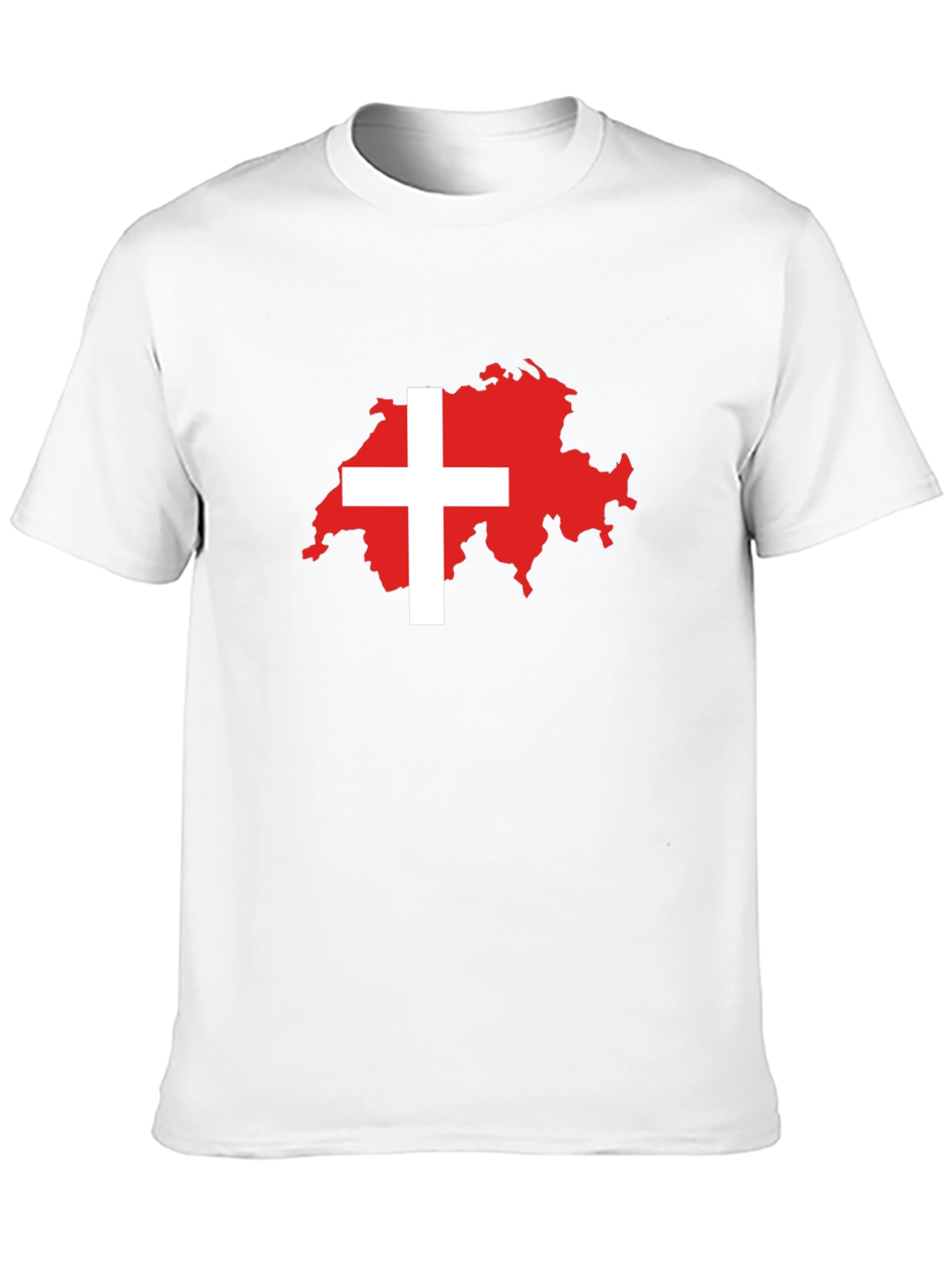 Swiss Flag Map Black T-Shirt