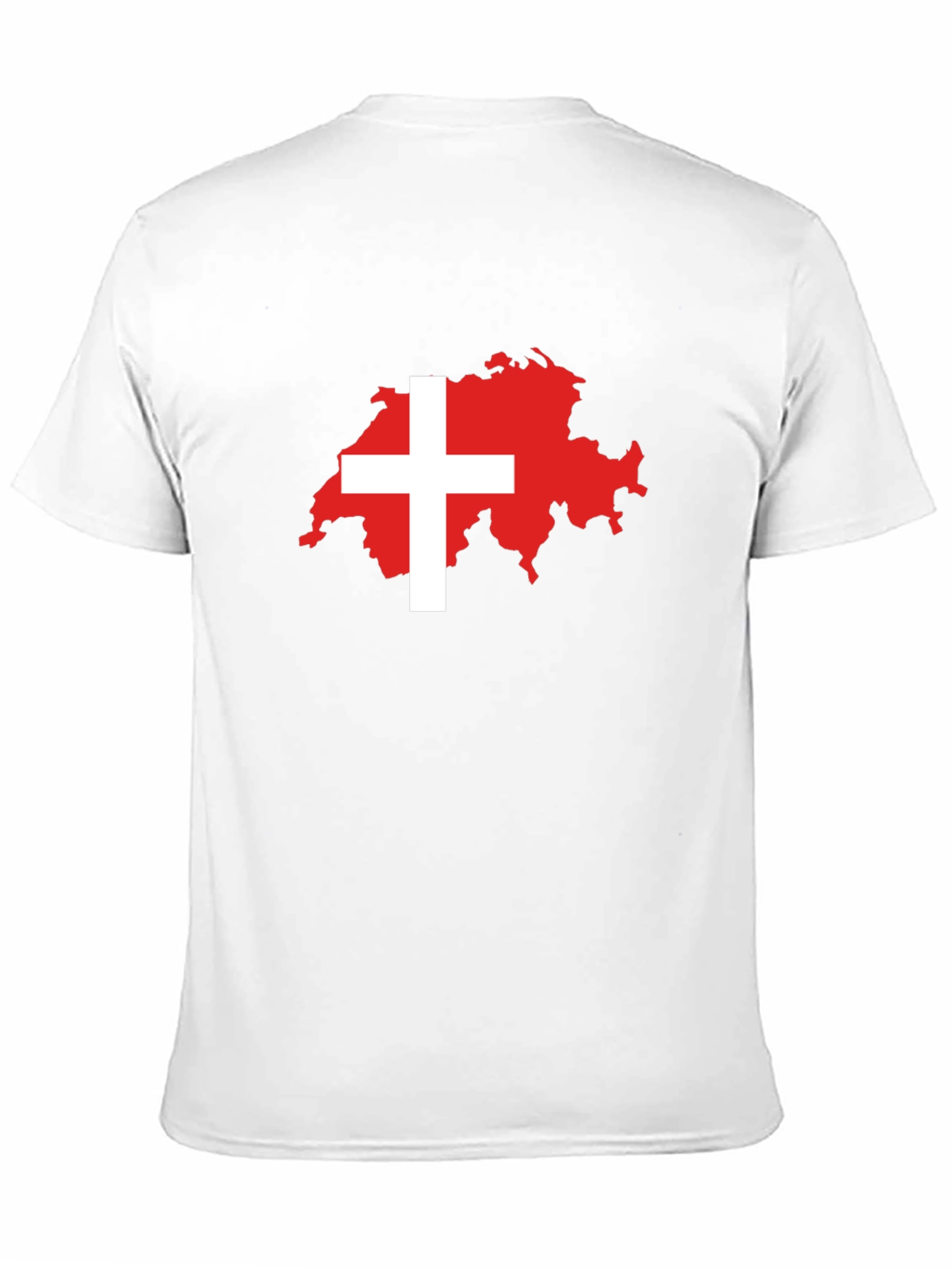 Swiss Flag Map Black T-Shirt