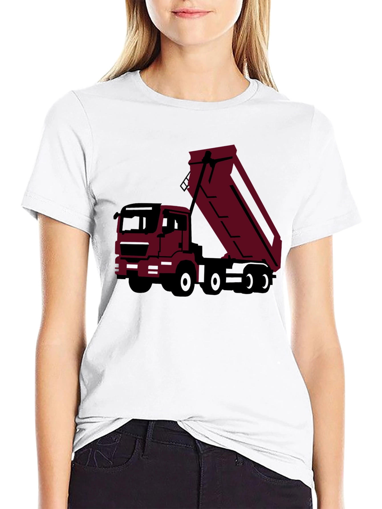 Black Dump Truck Graphic Tee - Modern Trucker Style