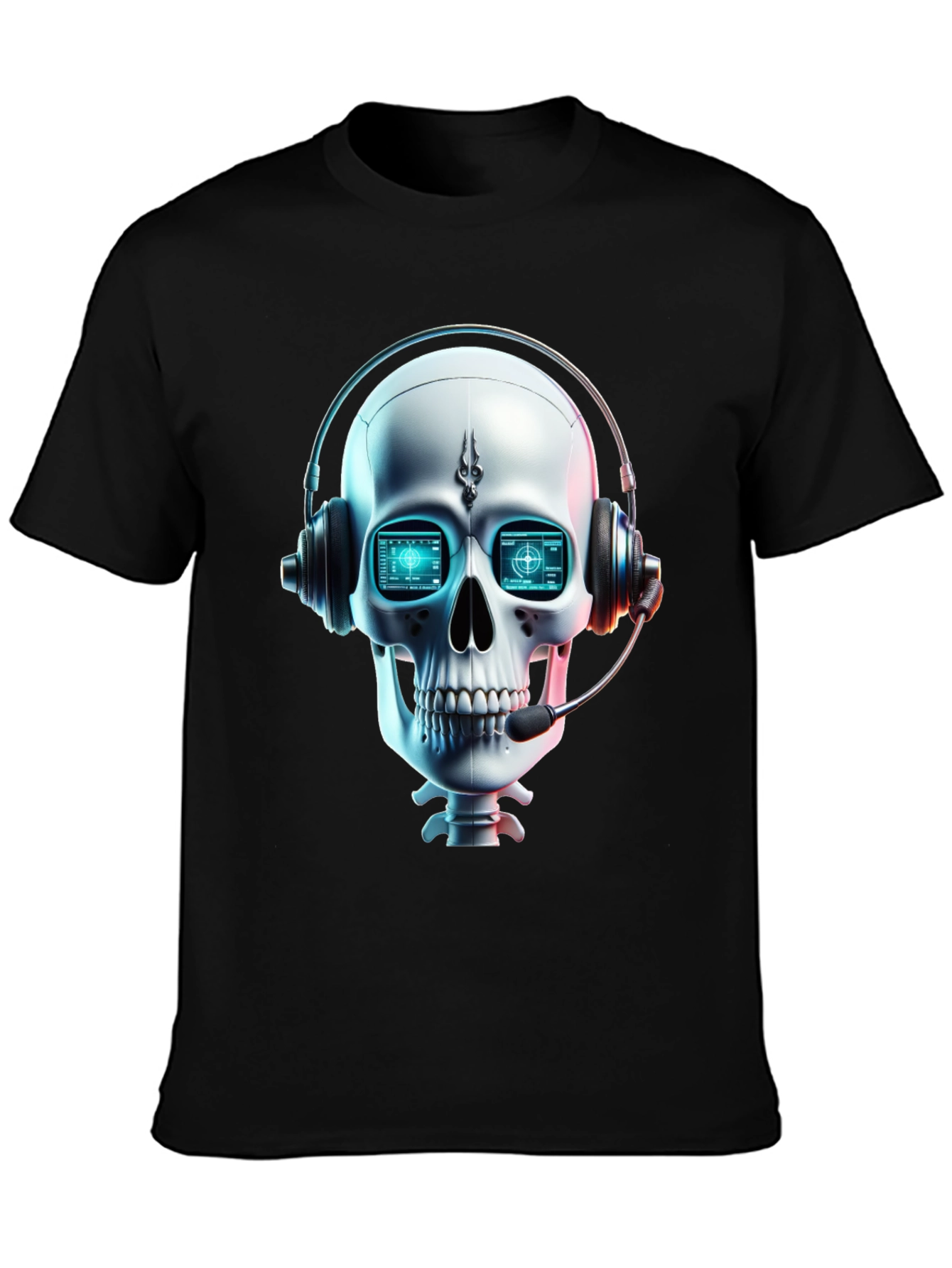 Skull Gamer T-Shirt - Tech Headset Design