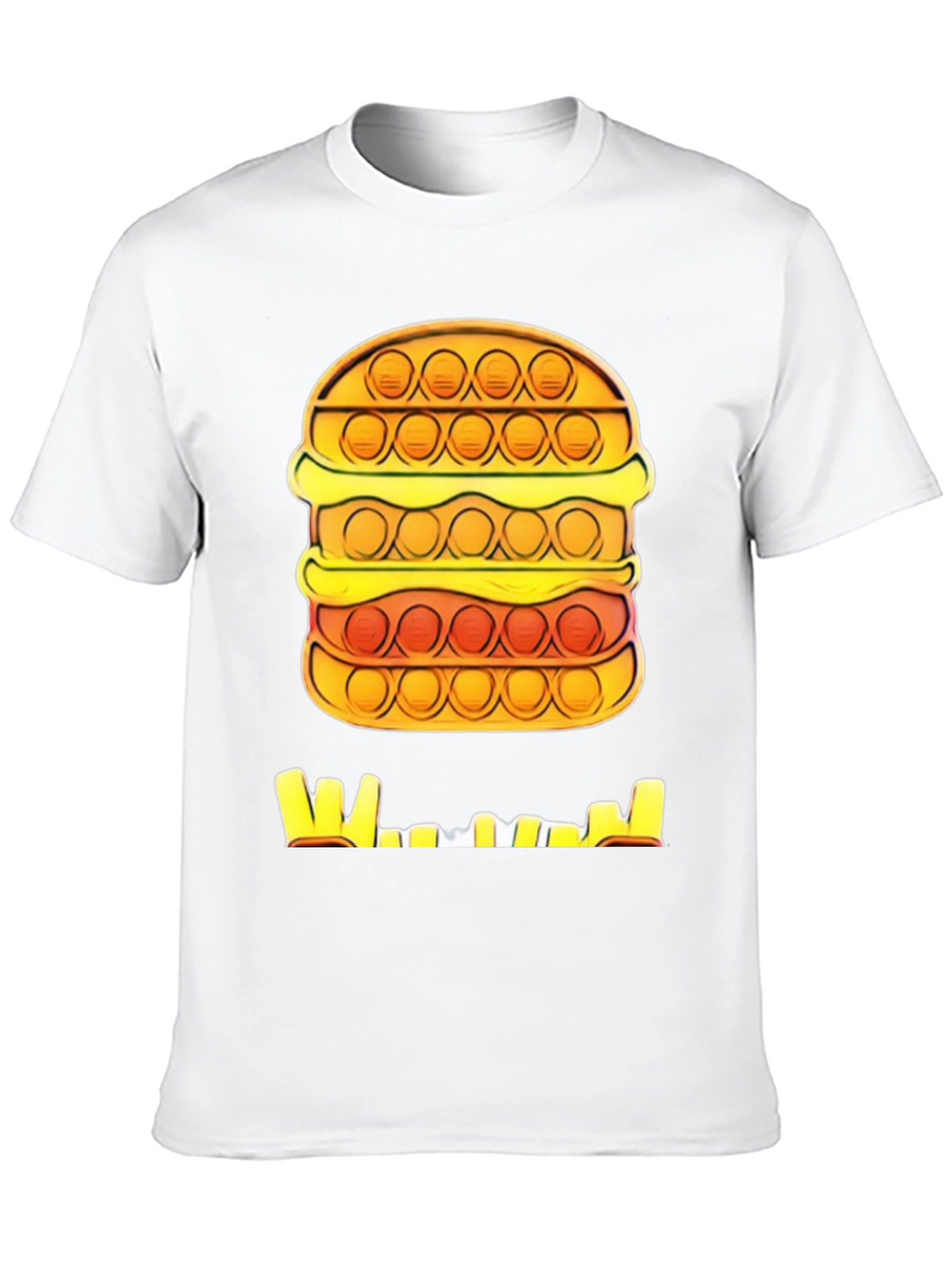 Burger Pop It T-Shirt - Black Graphic Tee