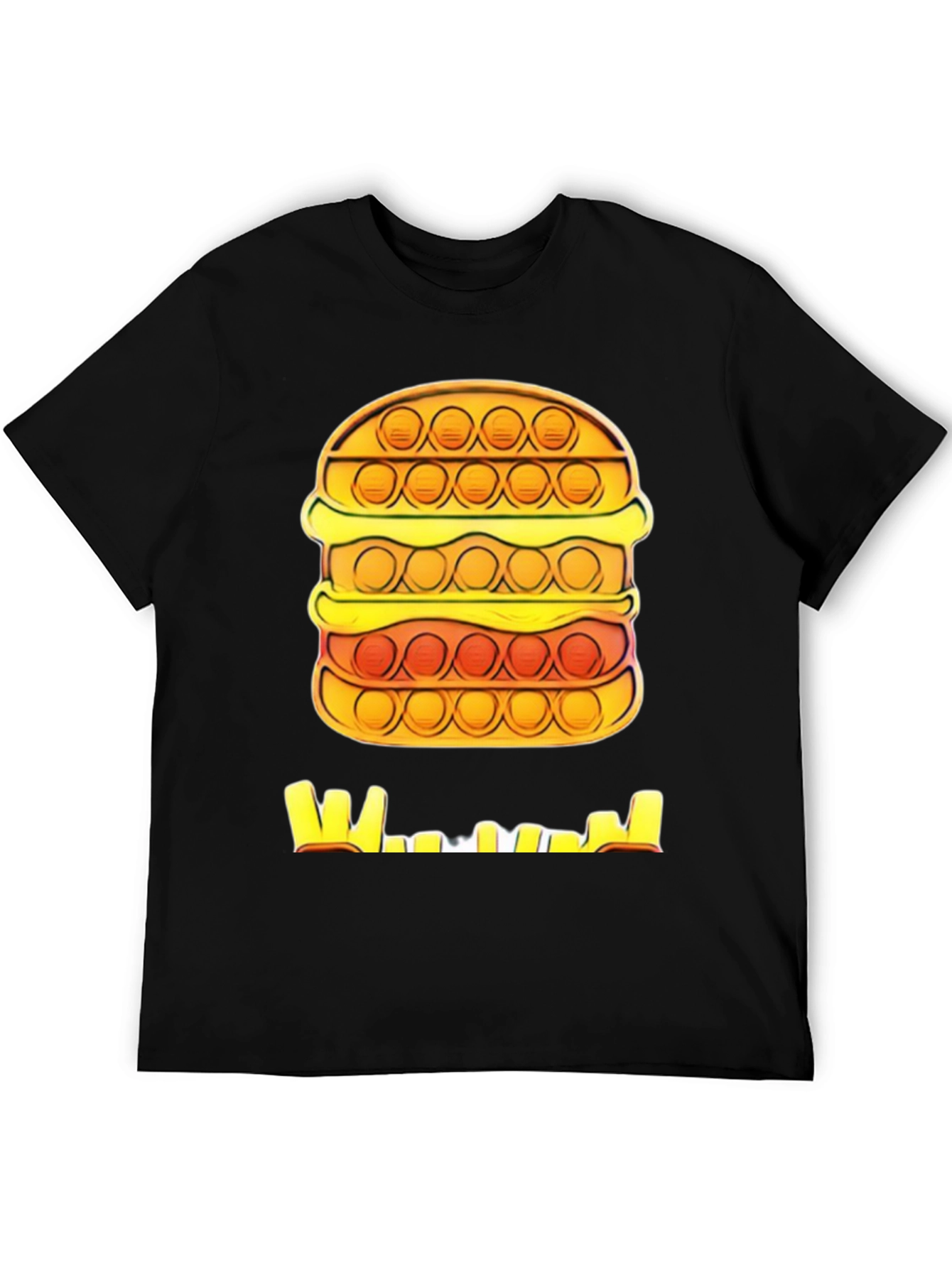 Burger Pop It T-Shirt - Black Graphic Tee