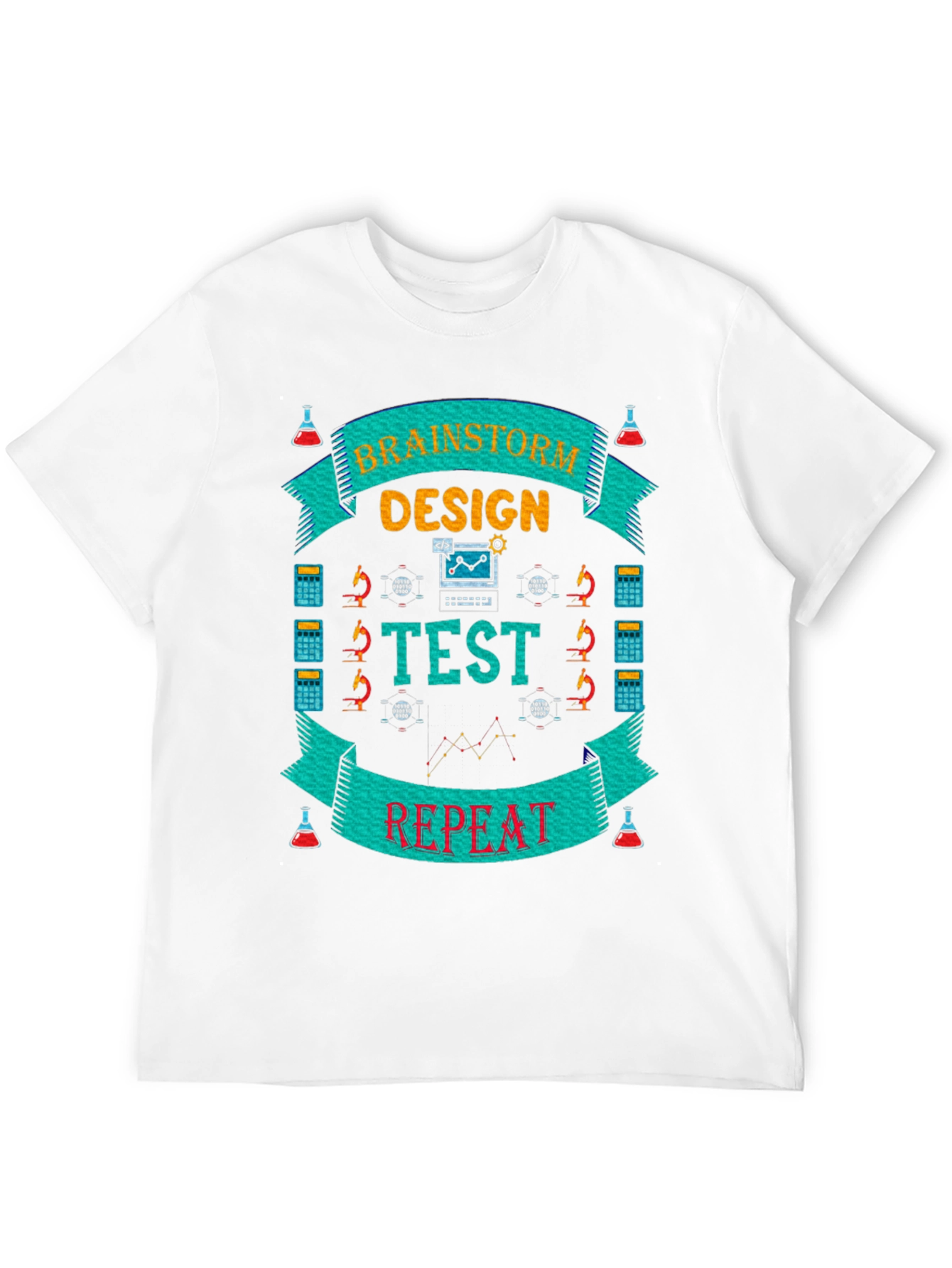 Brainstorm Design Test Repeat Black Graphic T-Shirt