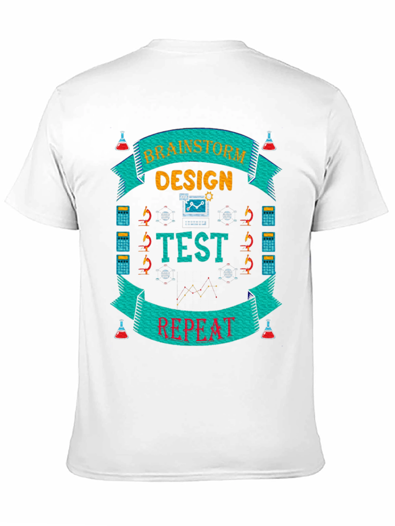 Brainstorm Design Test Repeat Black Graphic T-Shirt