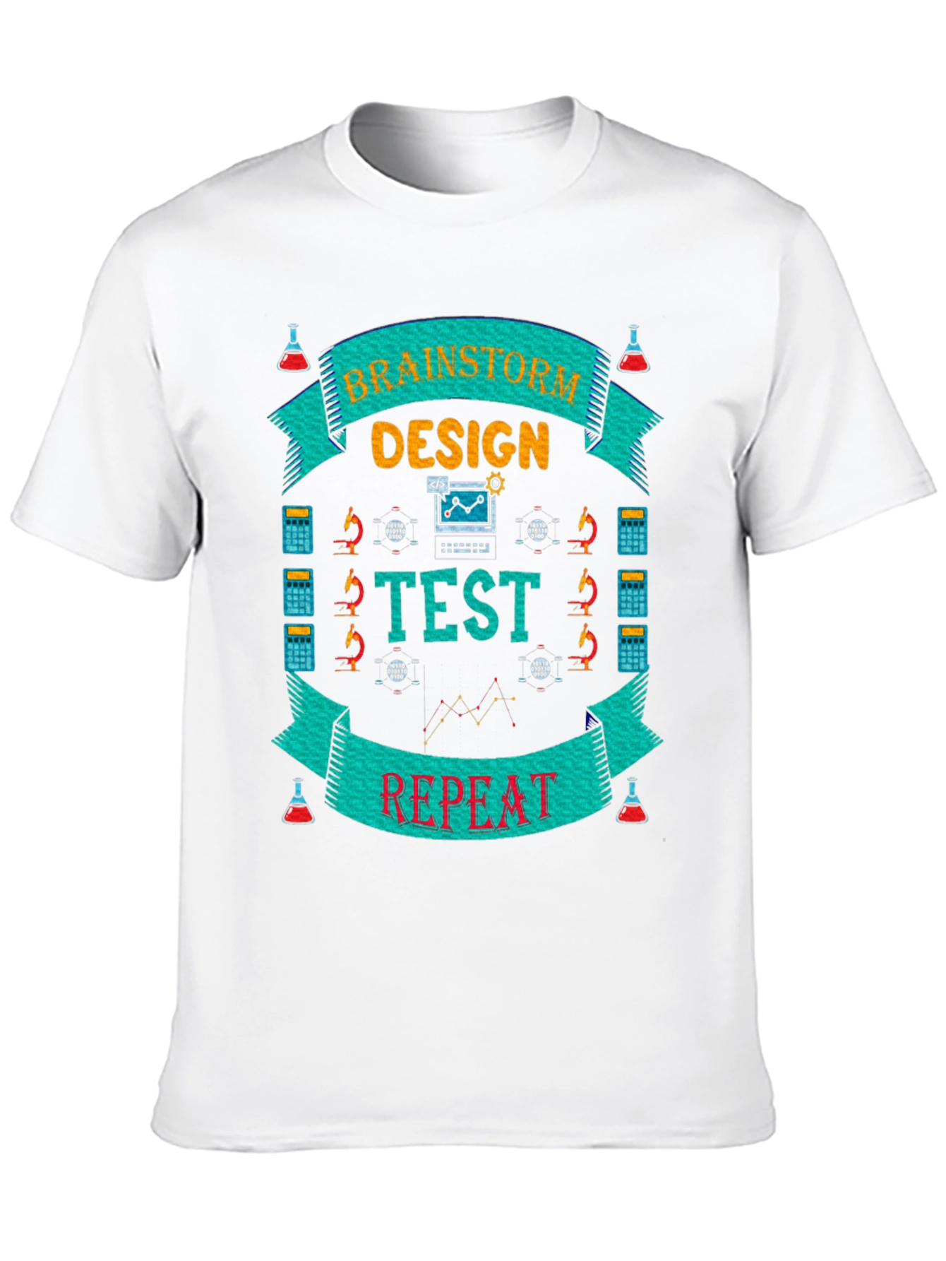 Brainstorm Design Test Repeat Black Graphic T-Shirt