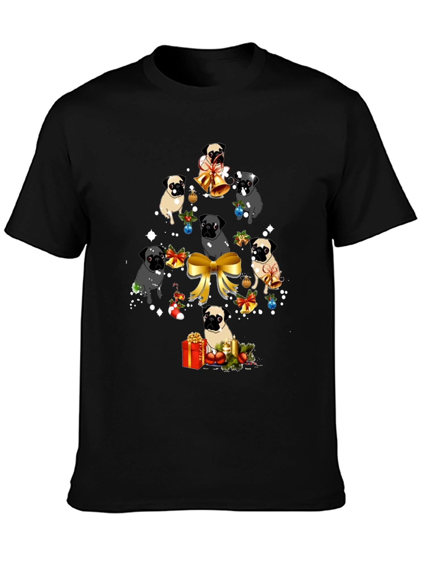 Pug Christmas Tree Graphic Tee
