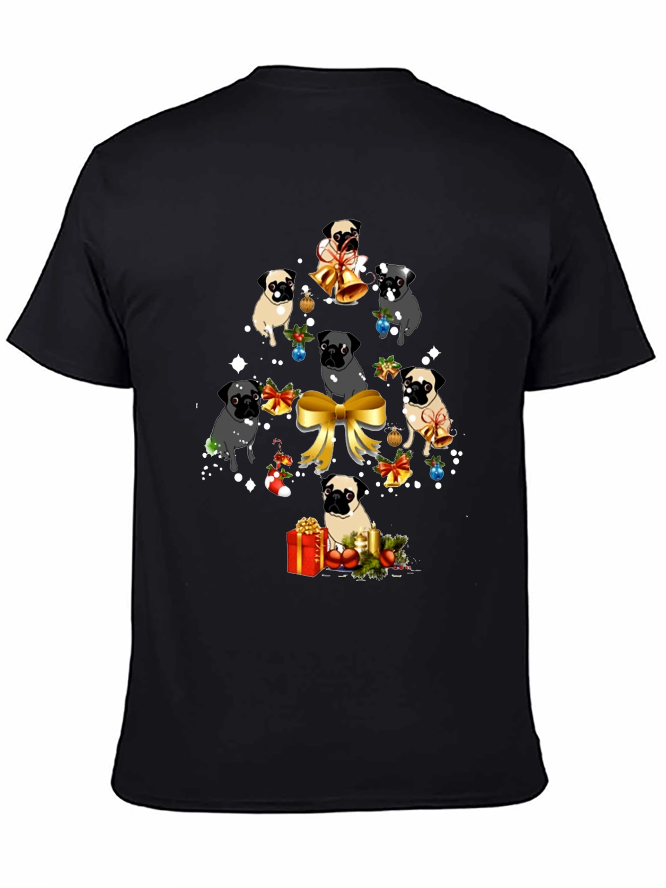 Pug Christmas Tree Graphic Tee
