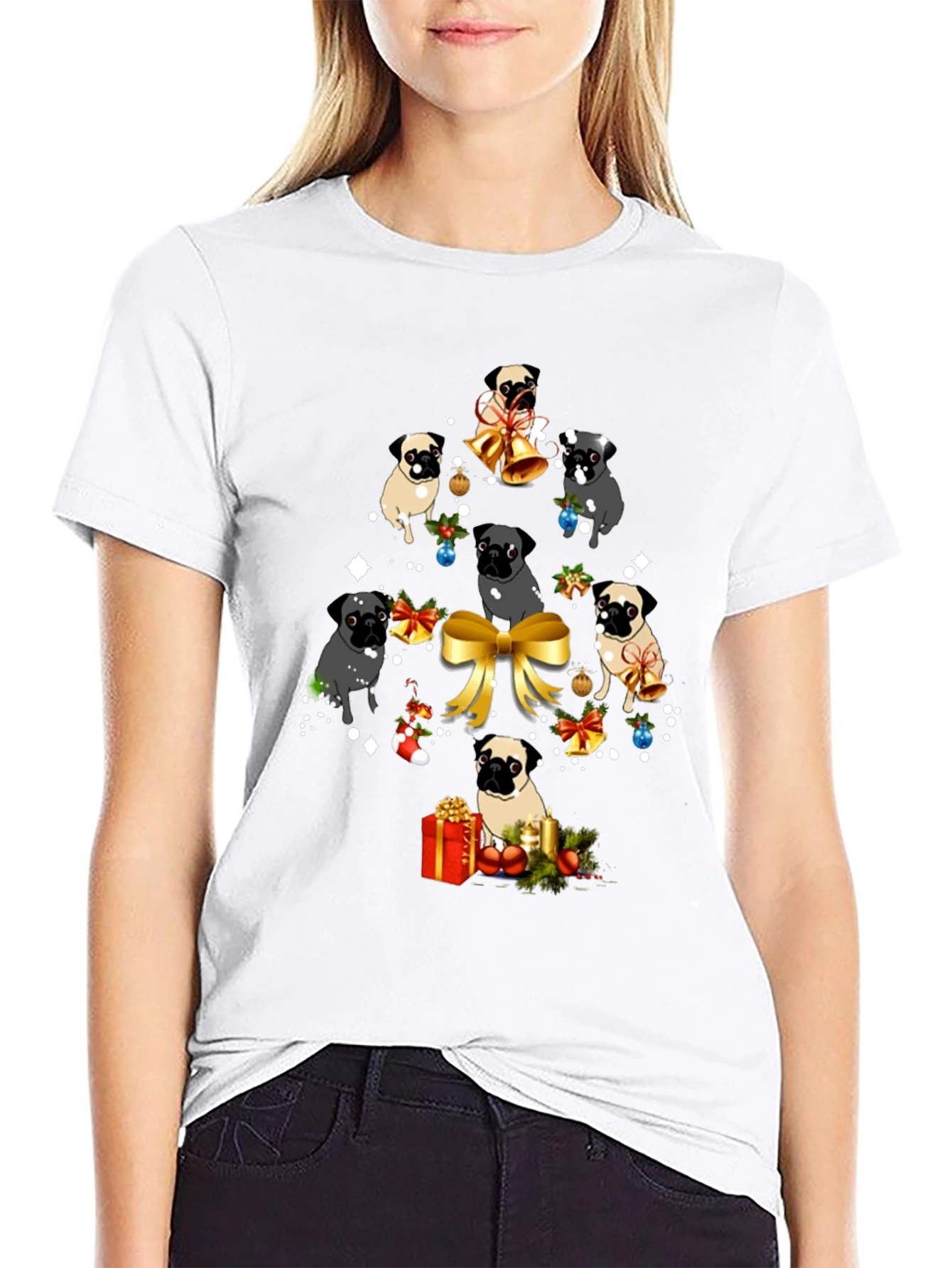 Pug Christmas Tree Graphic Tee