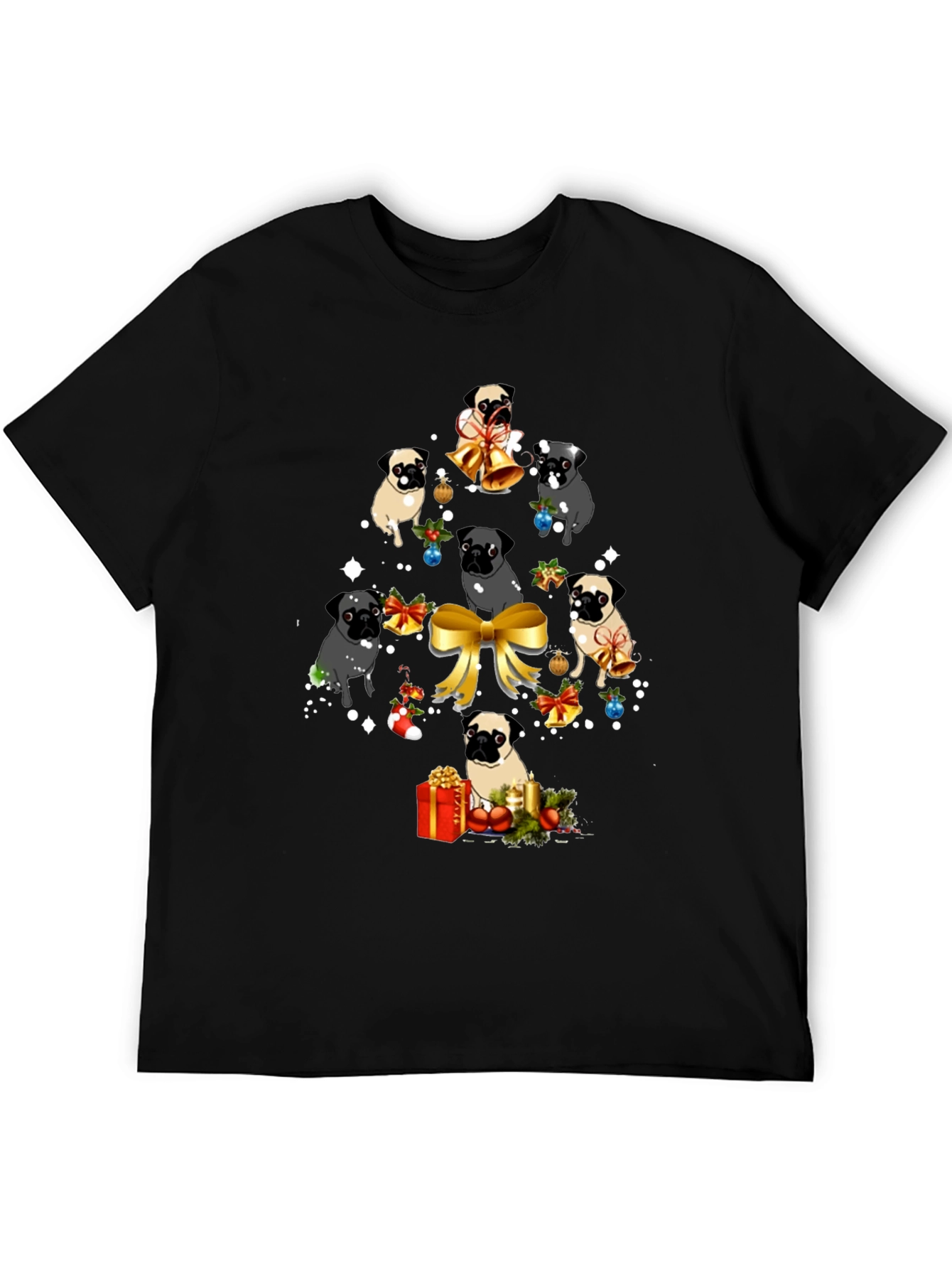 Pug Christmas Tree Graphic Tee