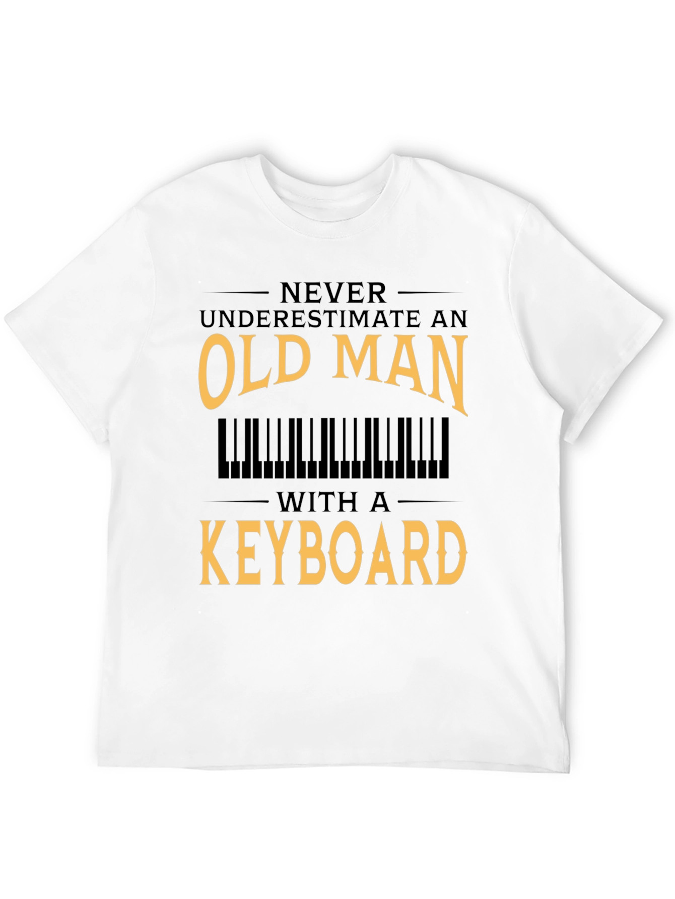 Old Man Keyboard T-Shirt - Musician Gift