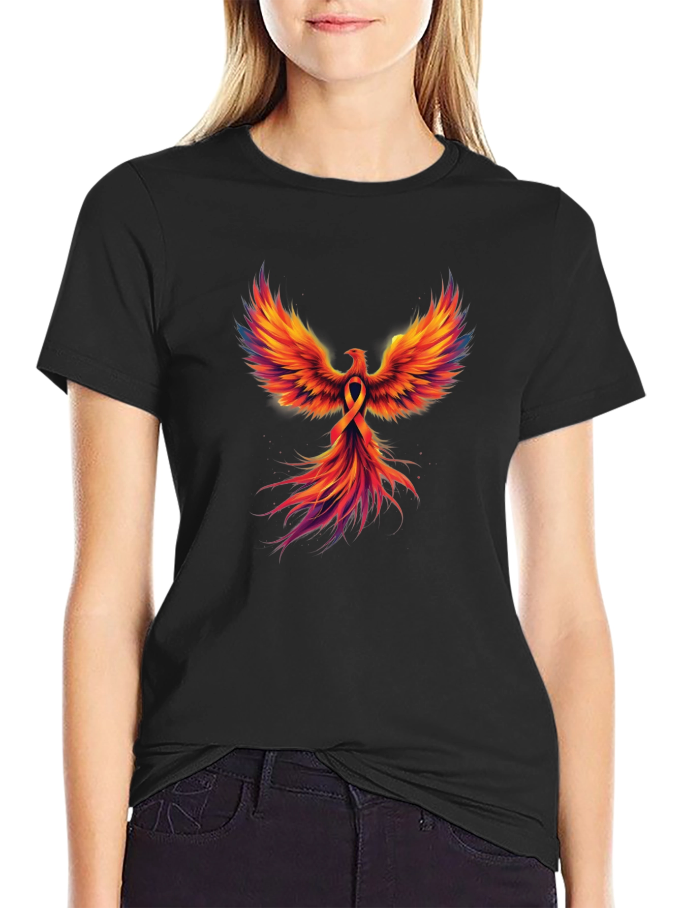 Phoenix Rising Graphic T-Shirt - Black