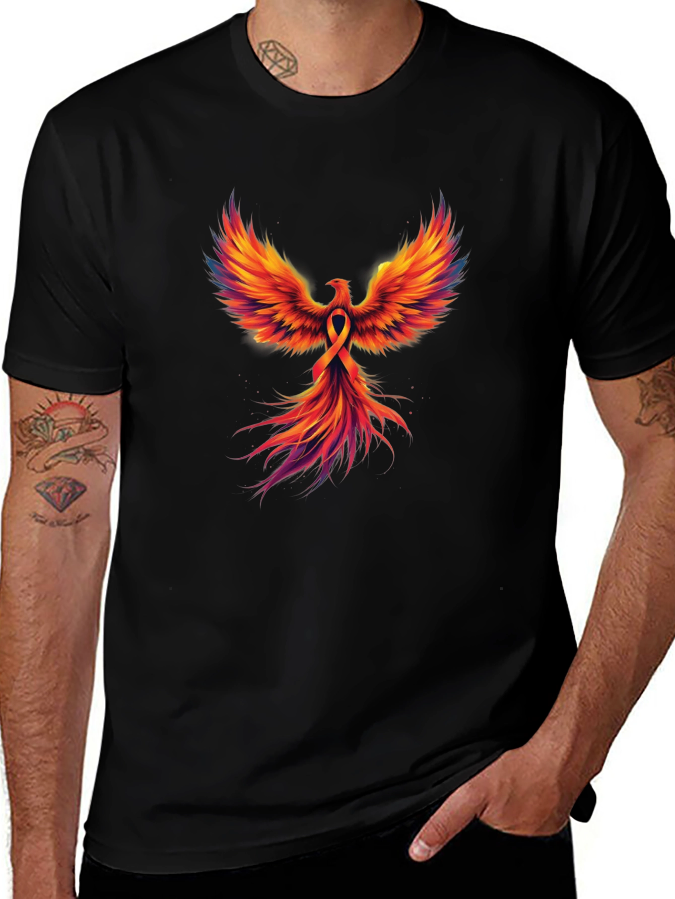 Phoenix Rising Graphic T-Shirt - Black