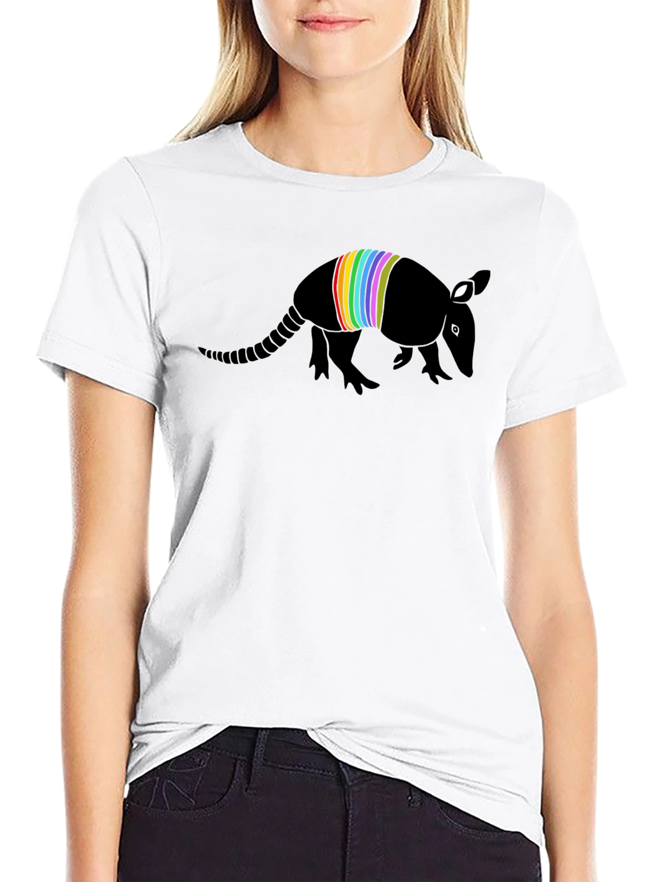 Rainbow Armadillo Graphic Tee - Black