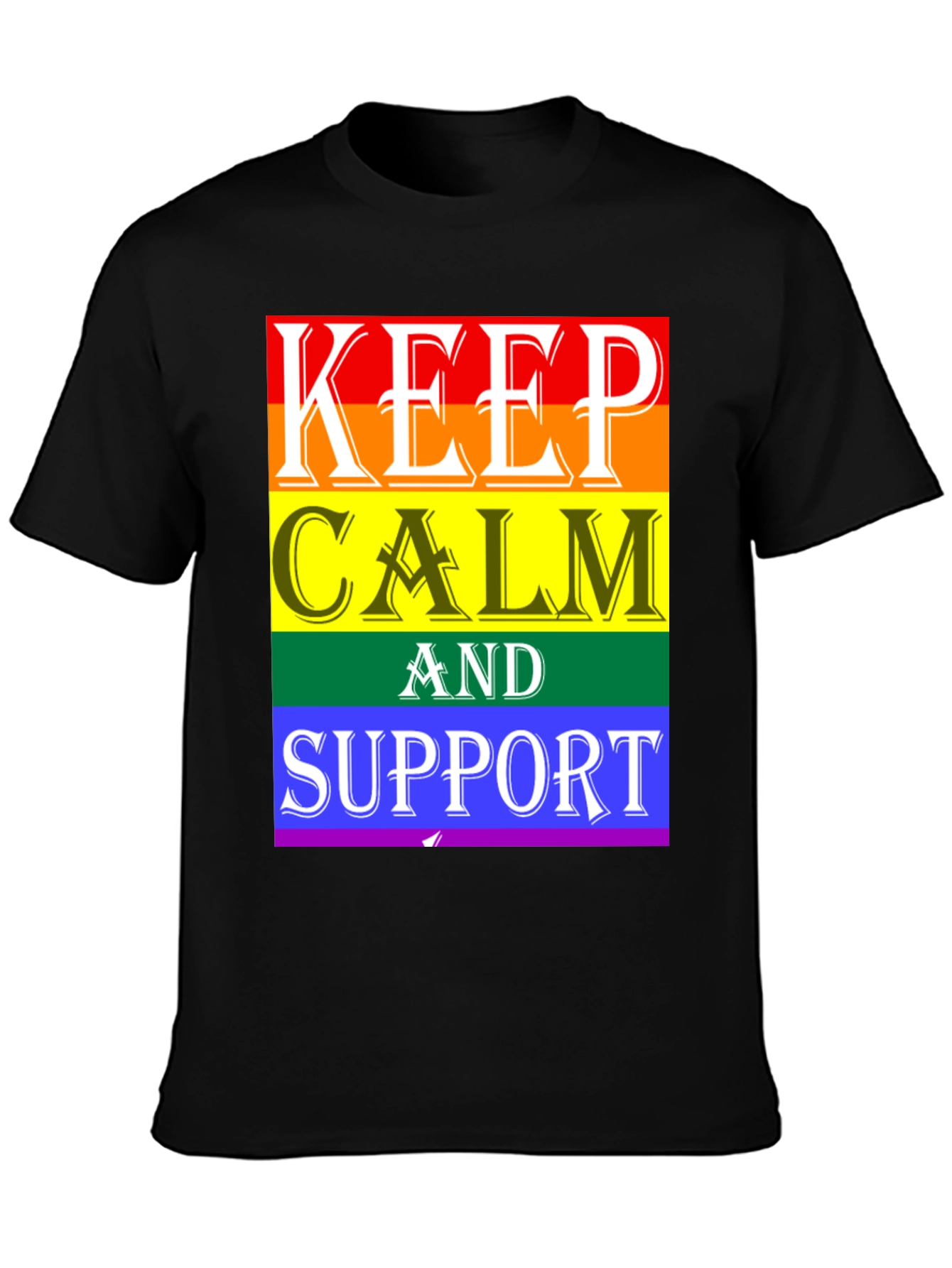 Keep Calm & Support Pride T-Shirt - Black