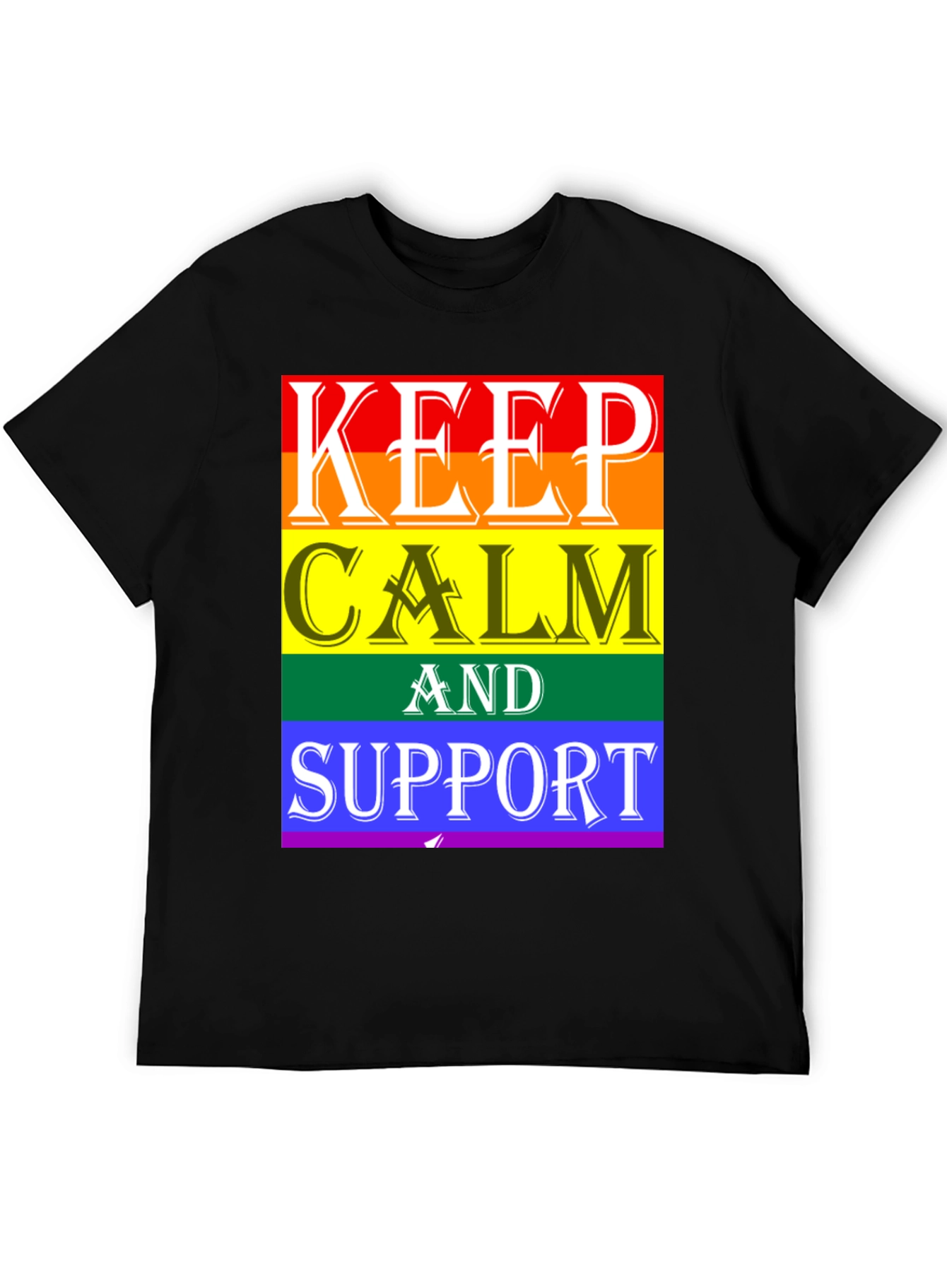 Keep Calm & Support Pride T-Shirt - Black