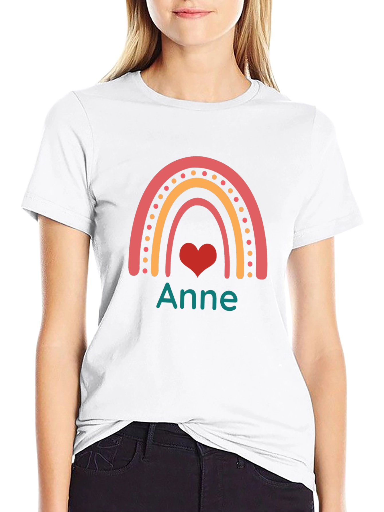 Anne Rainbow Heart Personalized T-Shirt