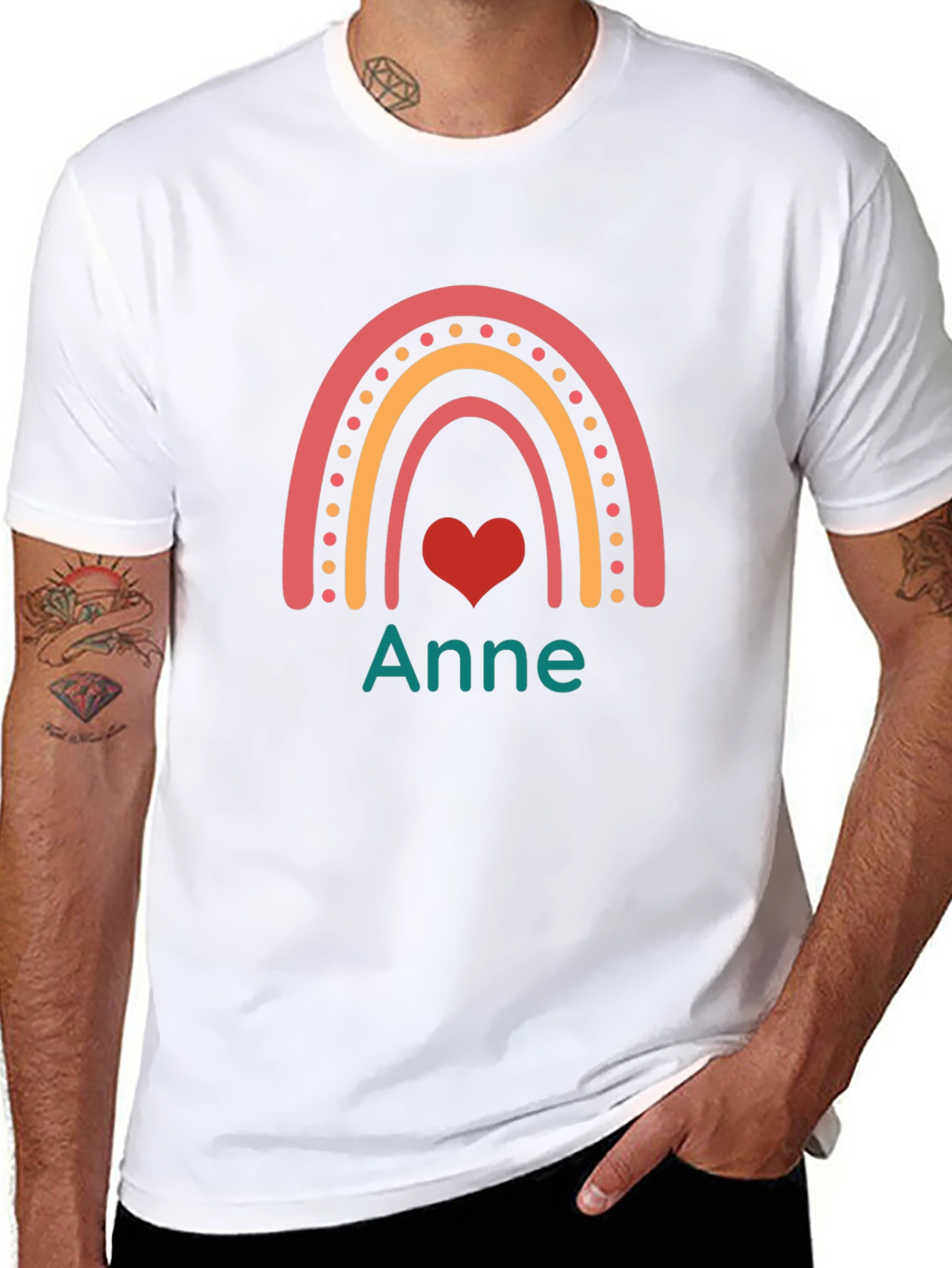Anne Rainbow Heart Personalized T-Shirt