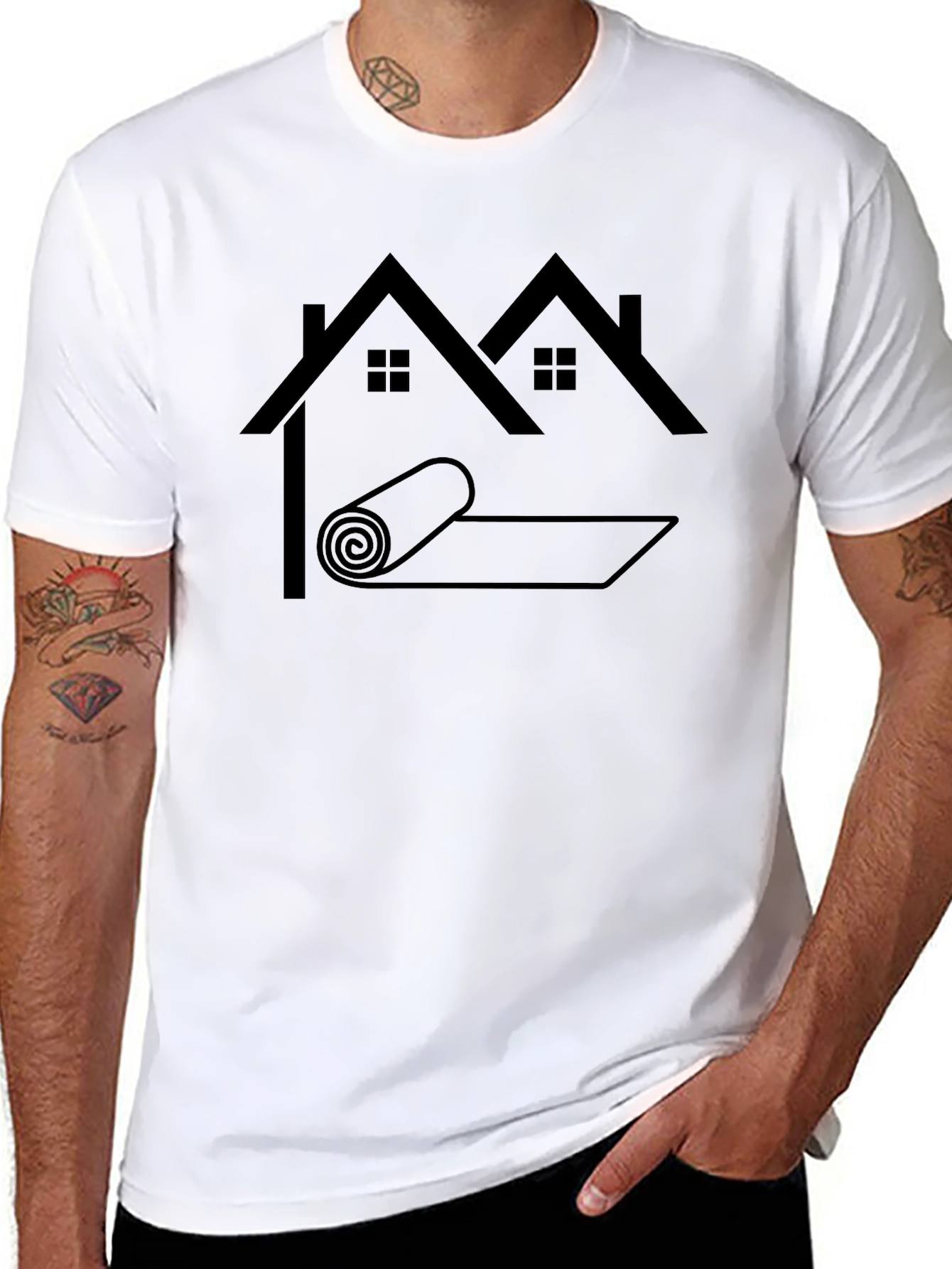 Roofer Humor Graphic T-Shirt - Black