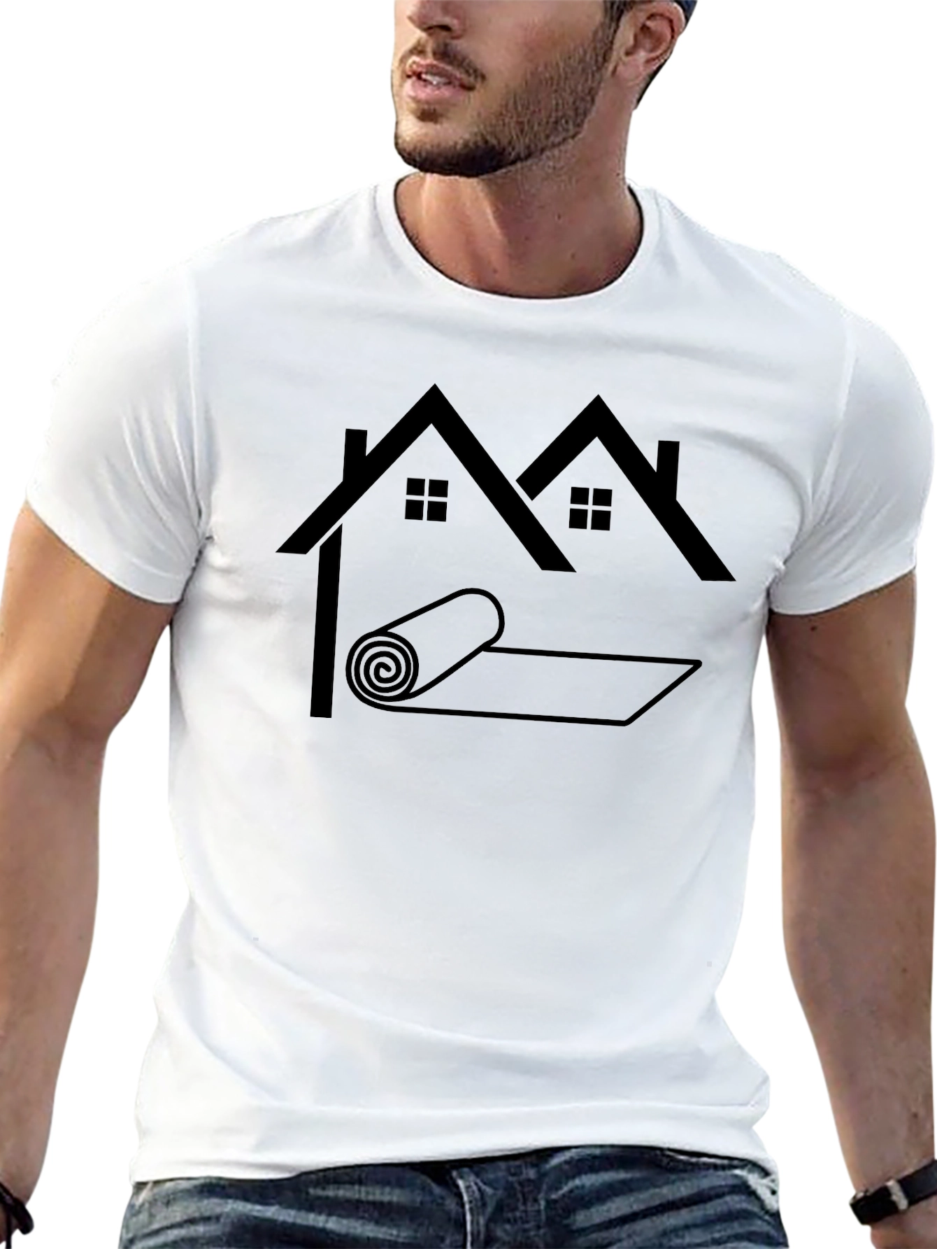 Roofer Humor Graphic T-Shirt - Black