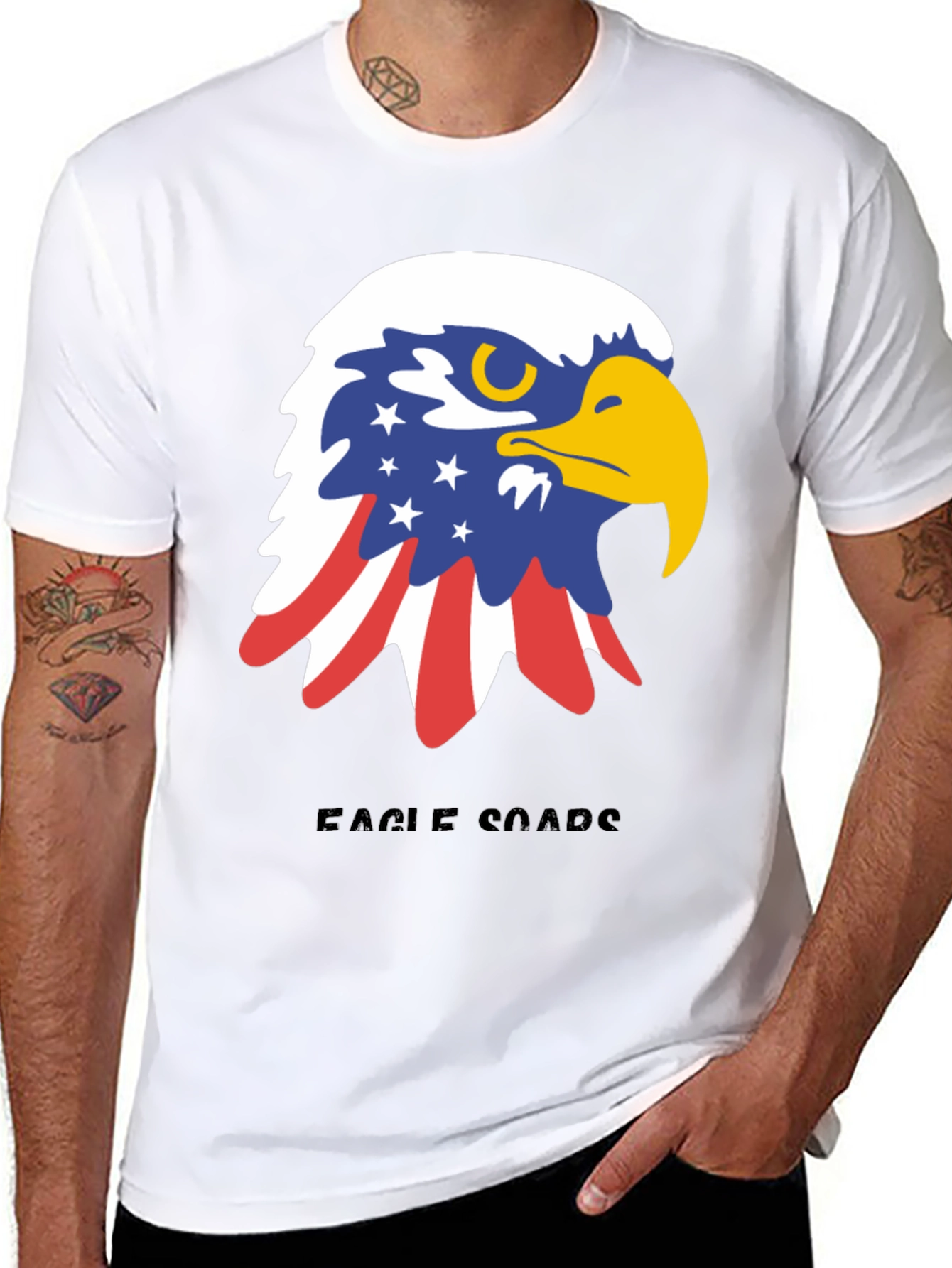 Patriotic Eagle Graphic Tee - American Pride