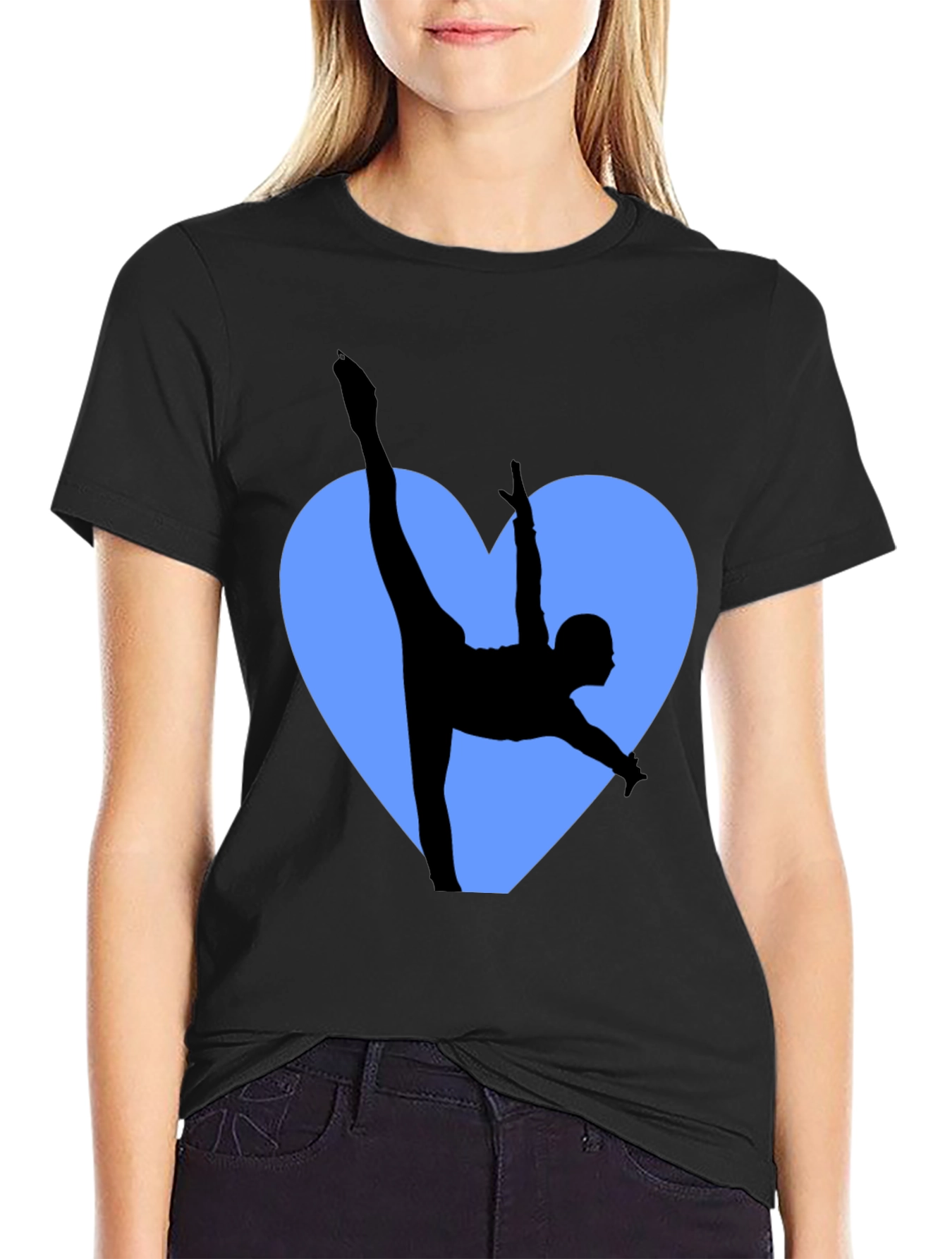 Gymnast Love Heart Black T-Shirt