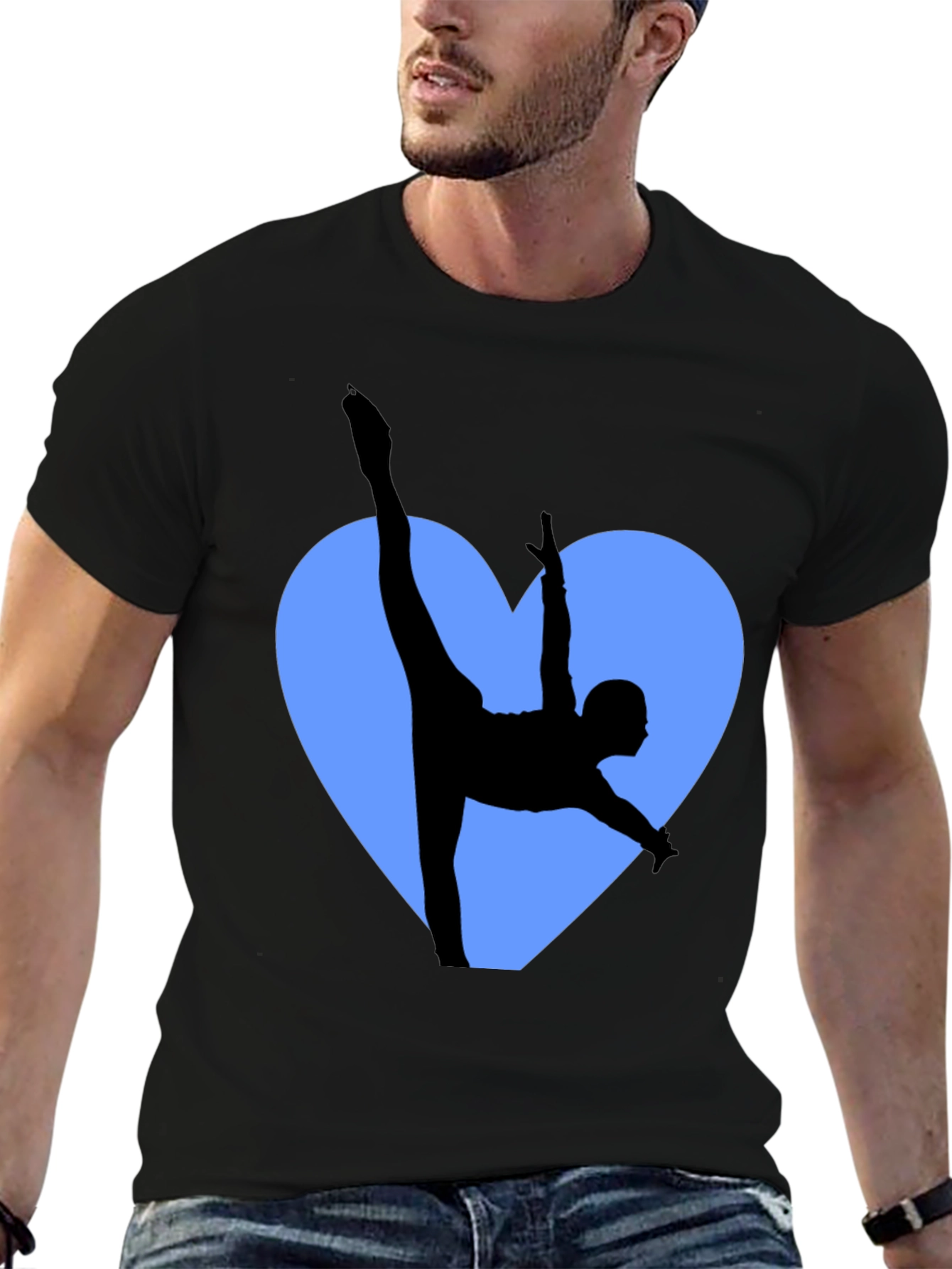 Gymnast Love Heart Black T-Shirt