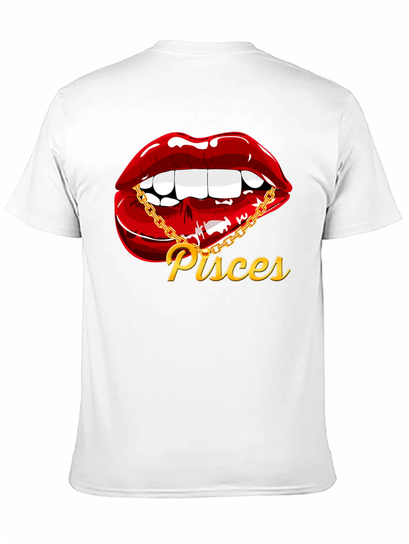 Pisces Zodiac Lips Graphic Tee - Black