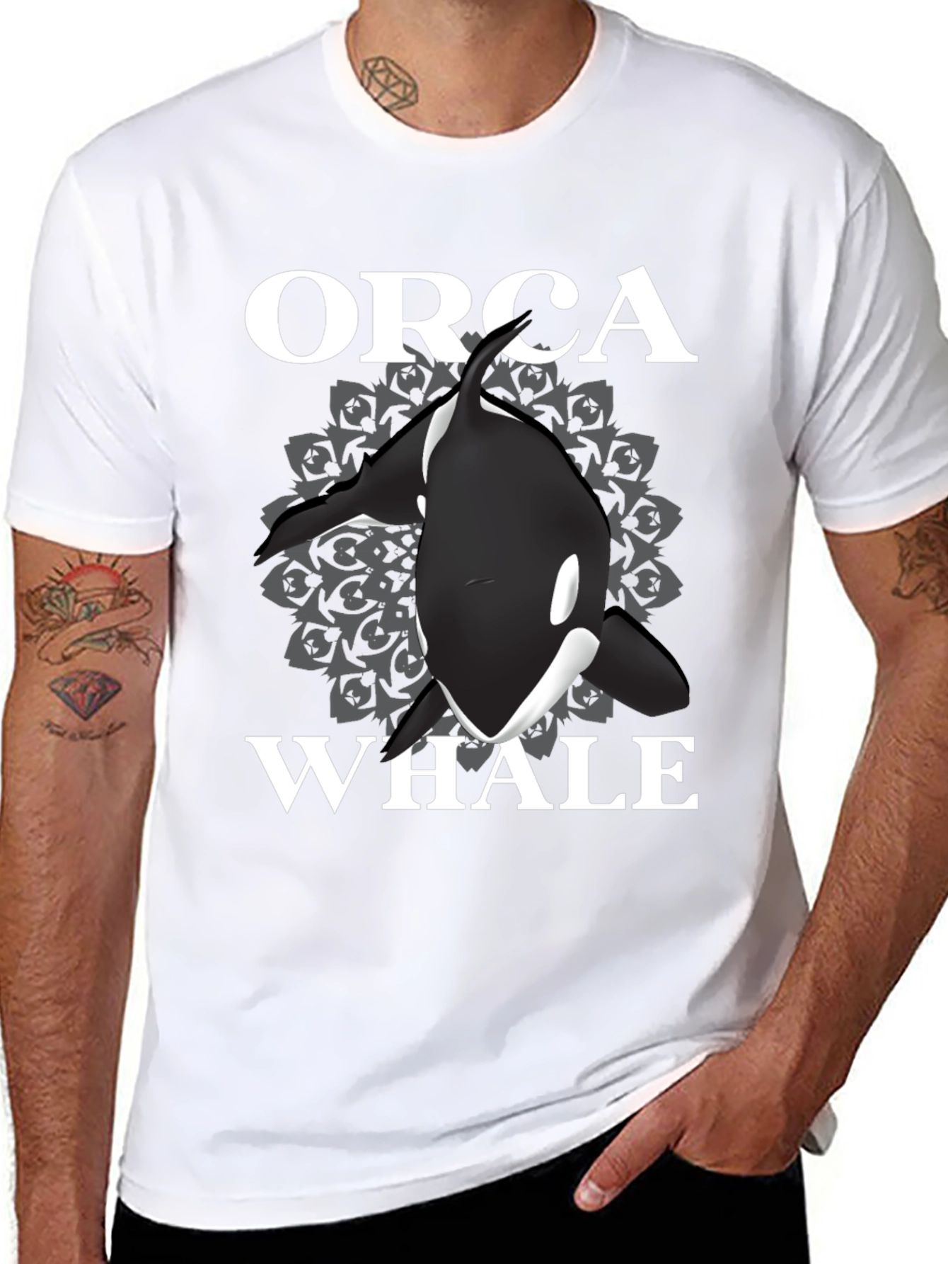 Orca Whale Graphic T-Shirt - Black
