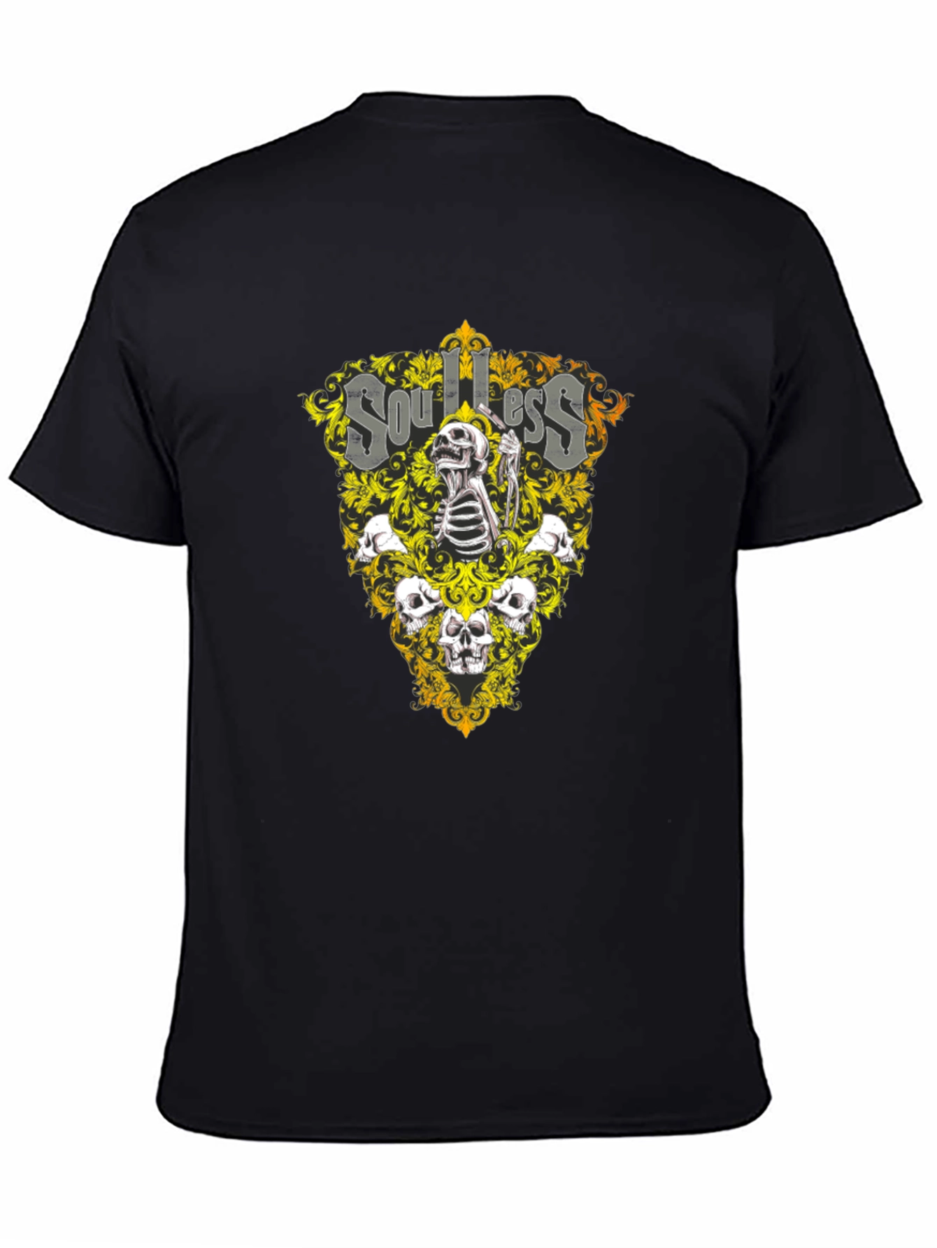 Soulless Skull Graphic Black T-Shirt