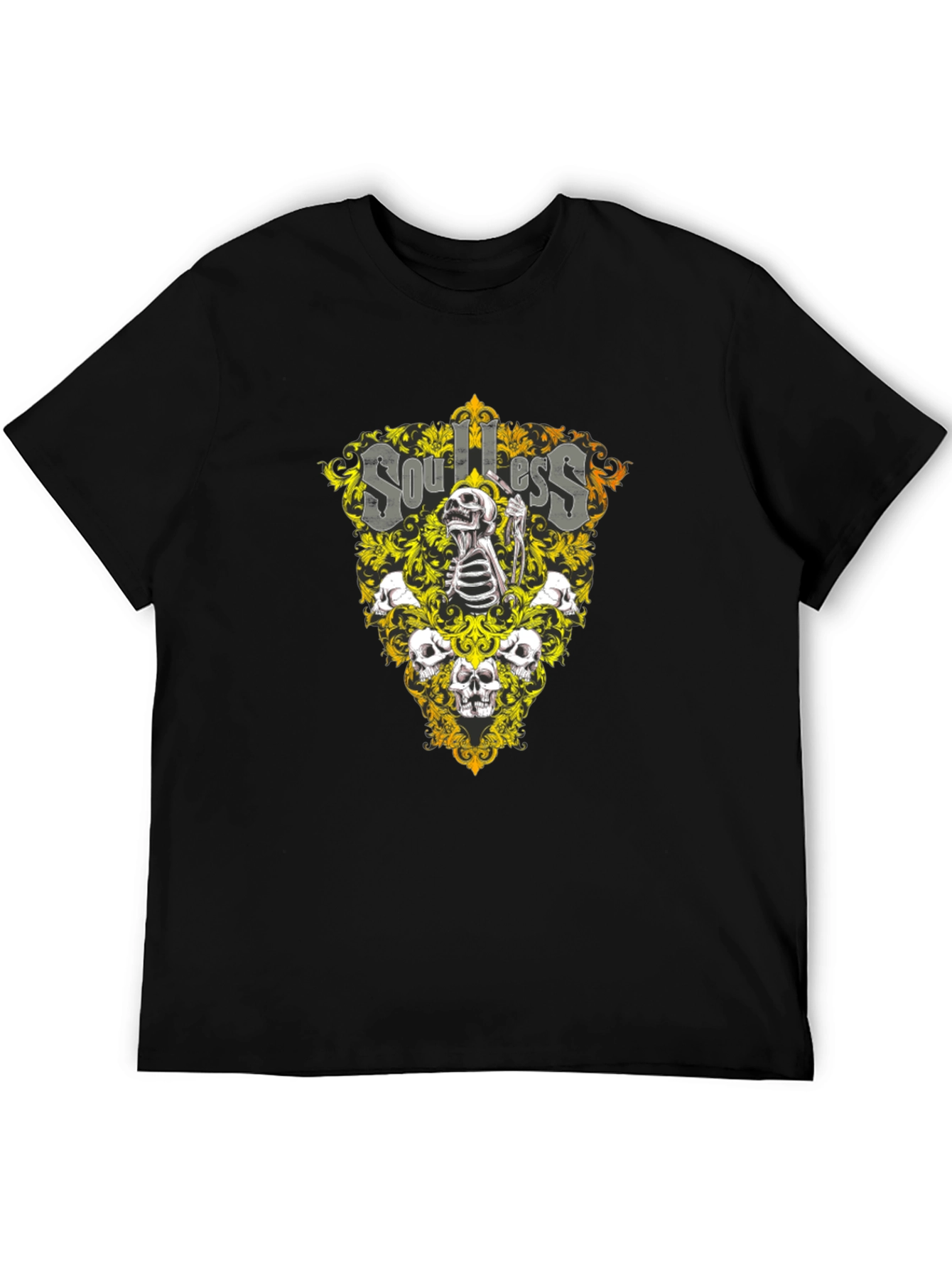 Soulless Skull Graphic Black T-Shirt