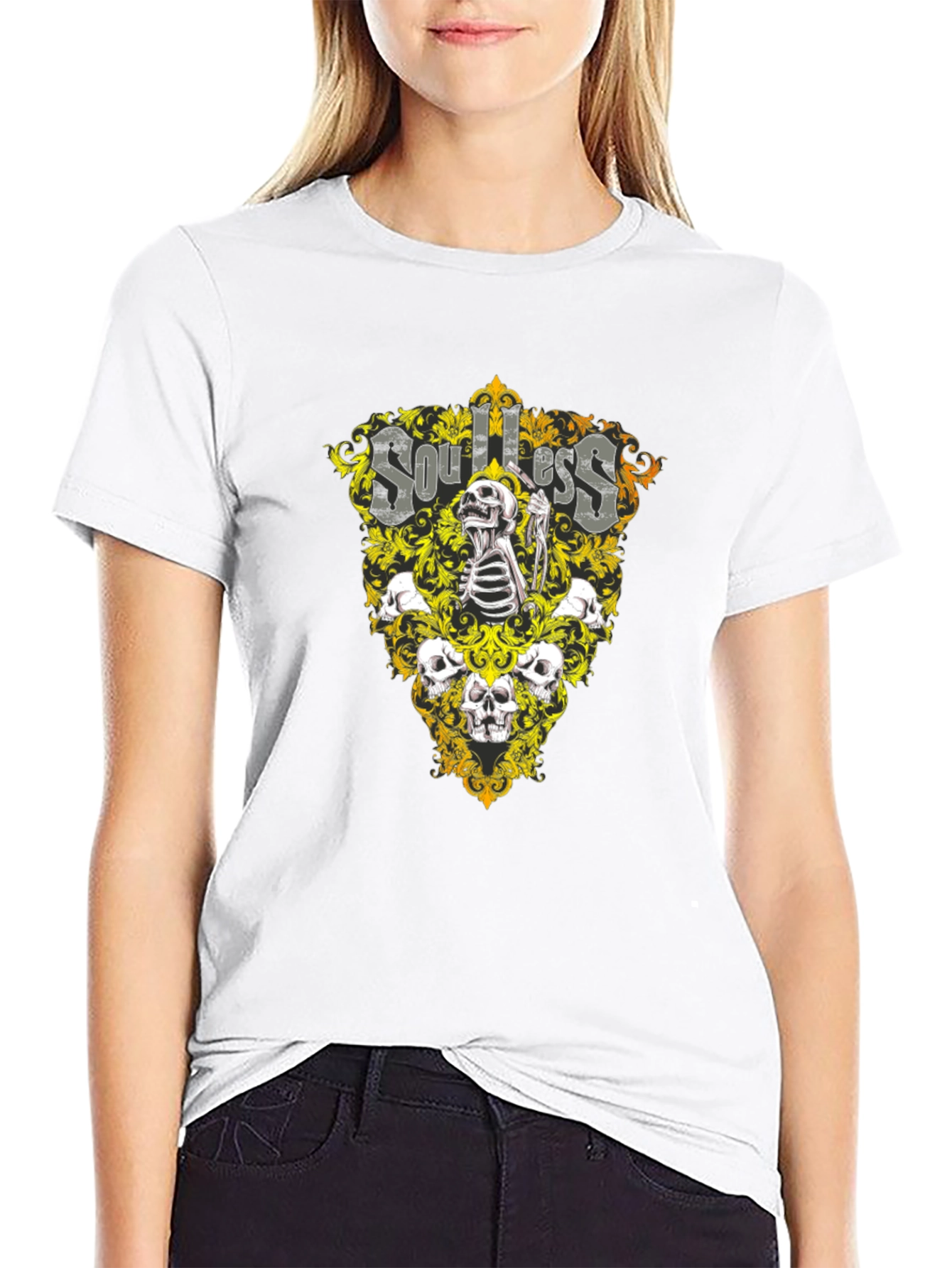 Soulless Skull Graphic Black T-Shirt