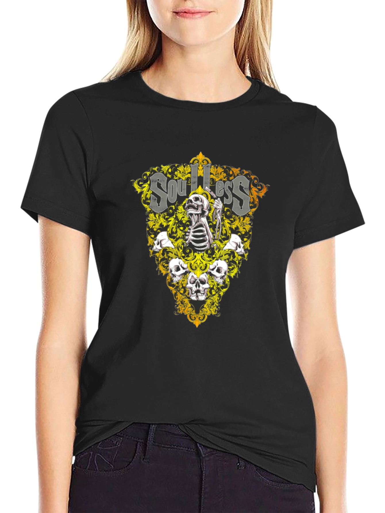 Soulless Skull Graphic Black T-Shirt