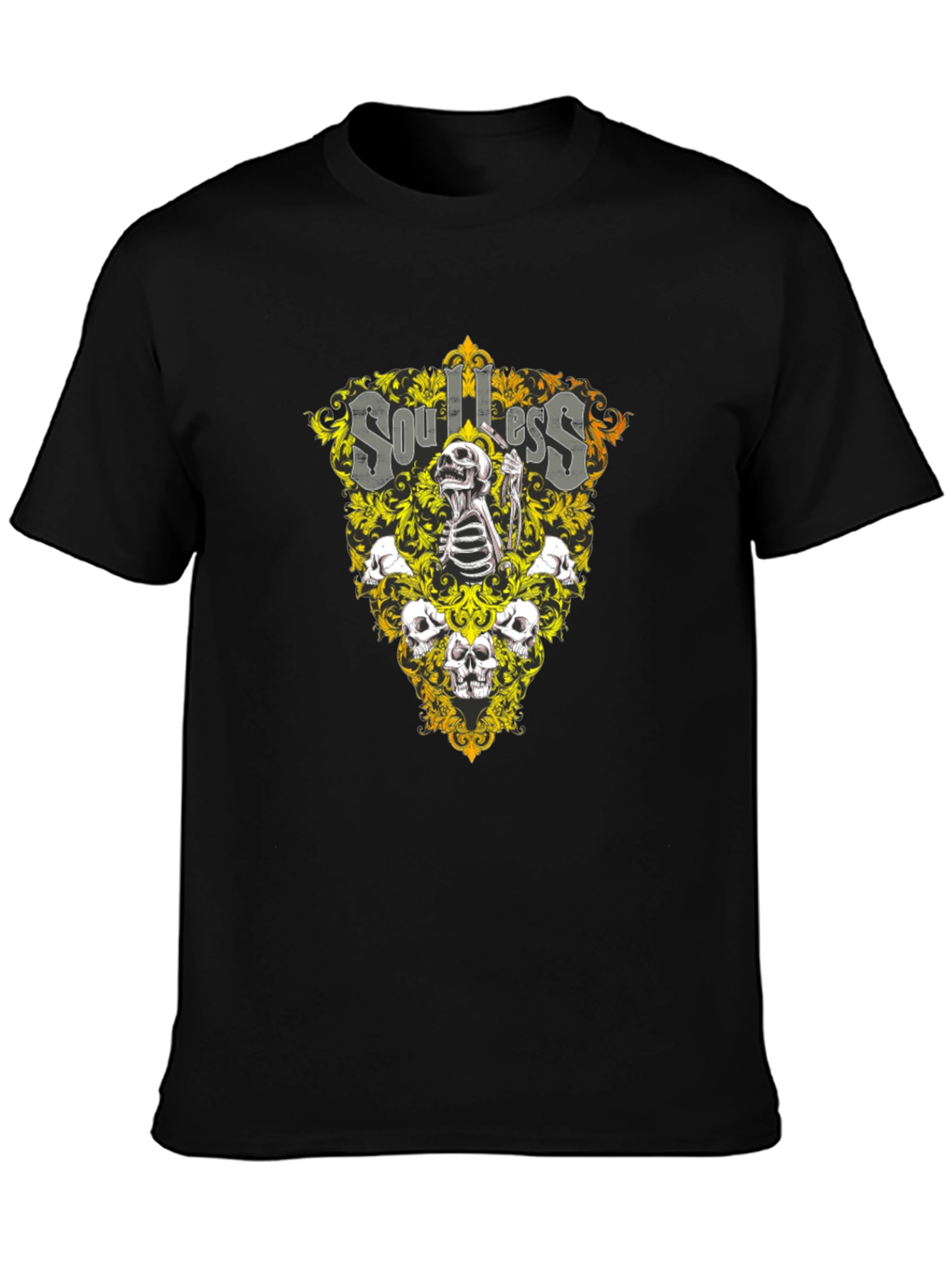 Soulless Skull Graphic Black T-Shirt