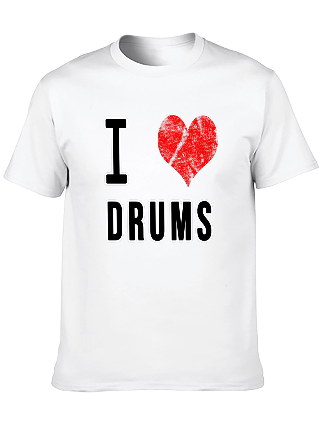 I Heart Drums Graphic Tee - Black Cotton T-Shirt