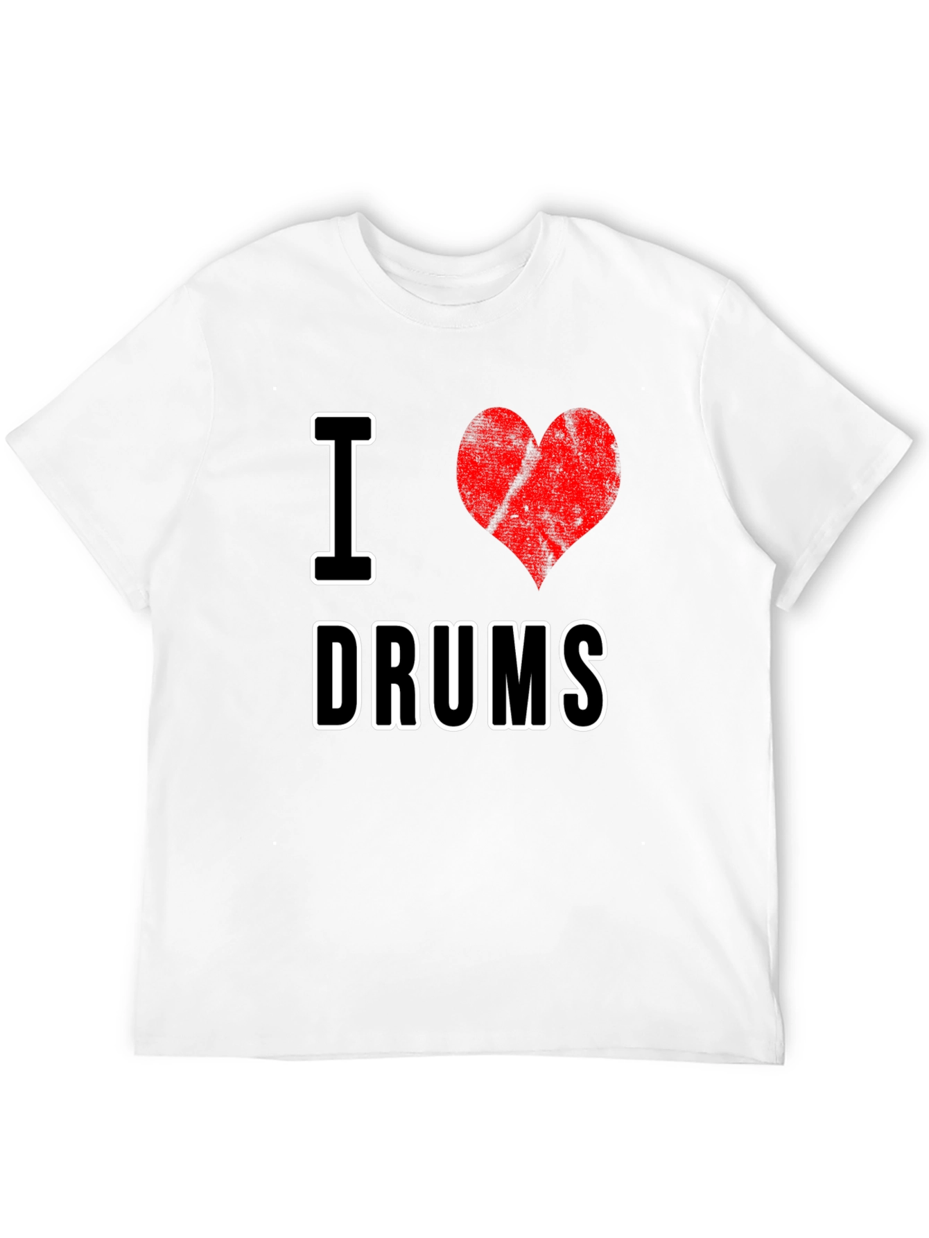 I Heart Drums Graphic Tee - Black Cotton T-Shirt